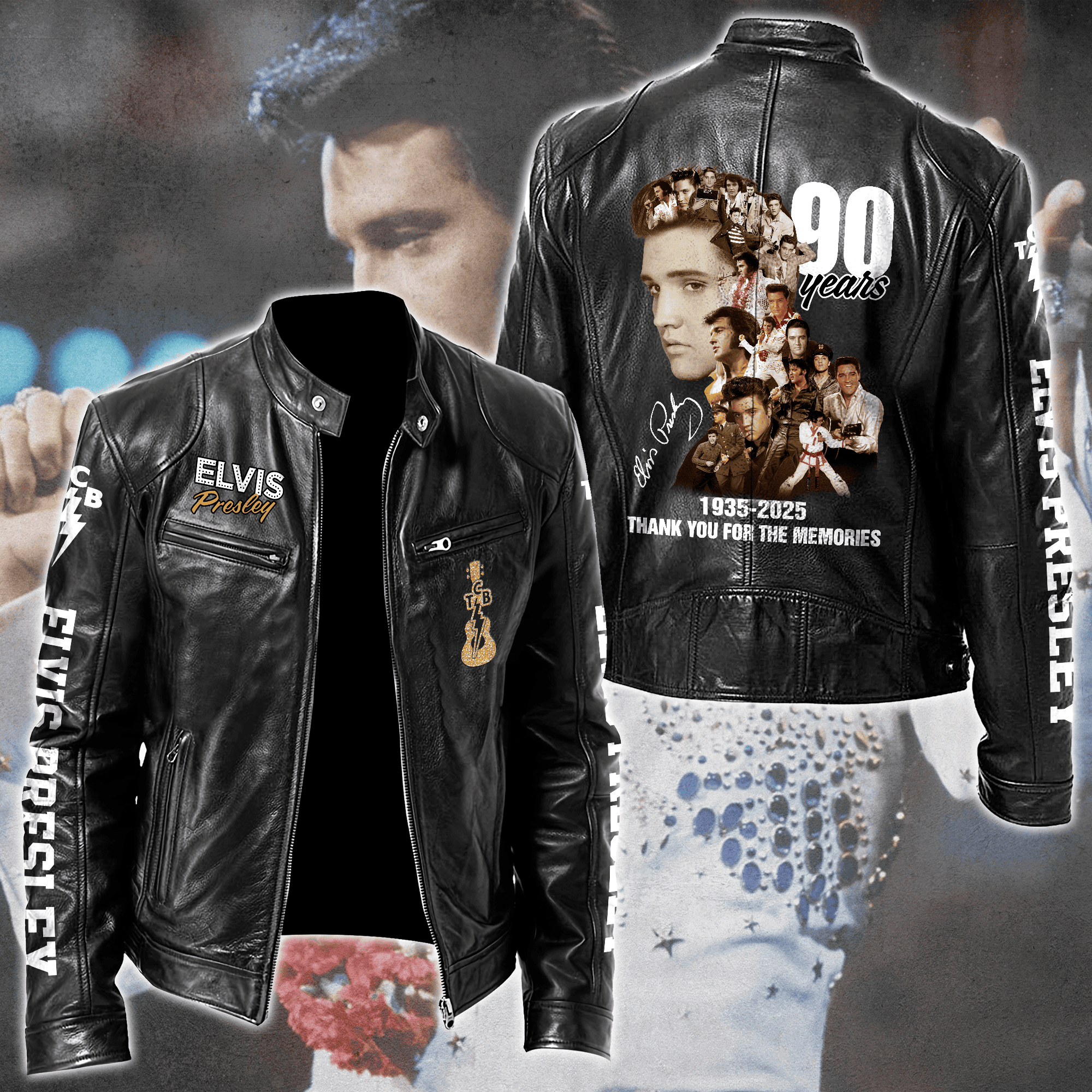 Elvis Presley Music Style Leather Jacket For Fans