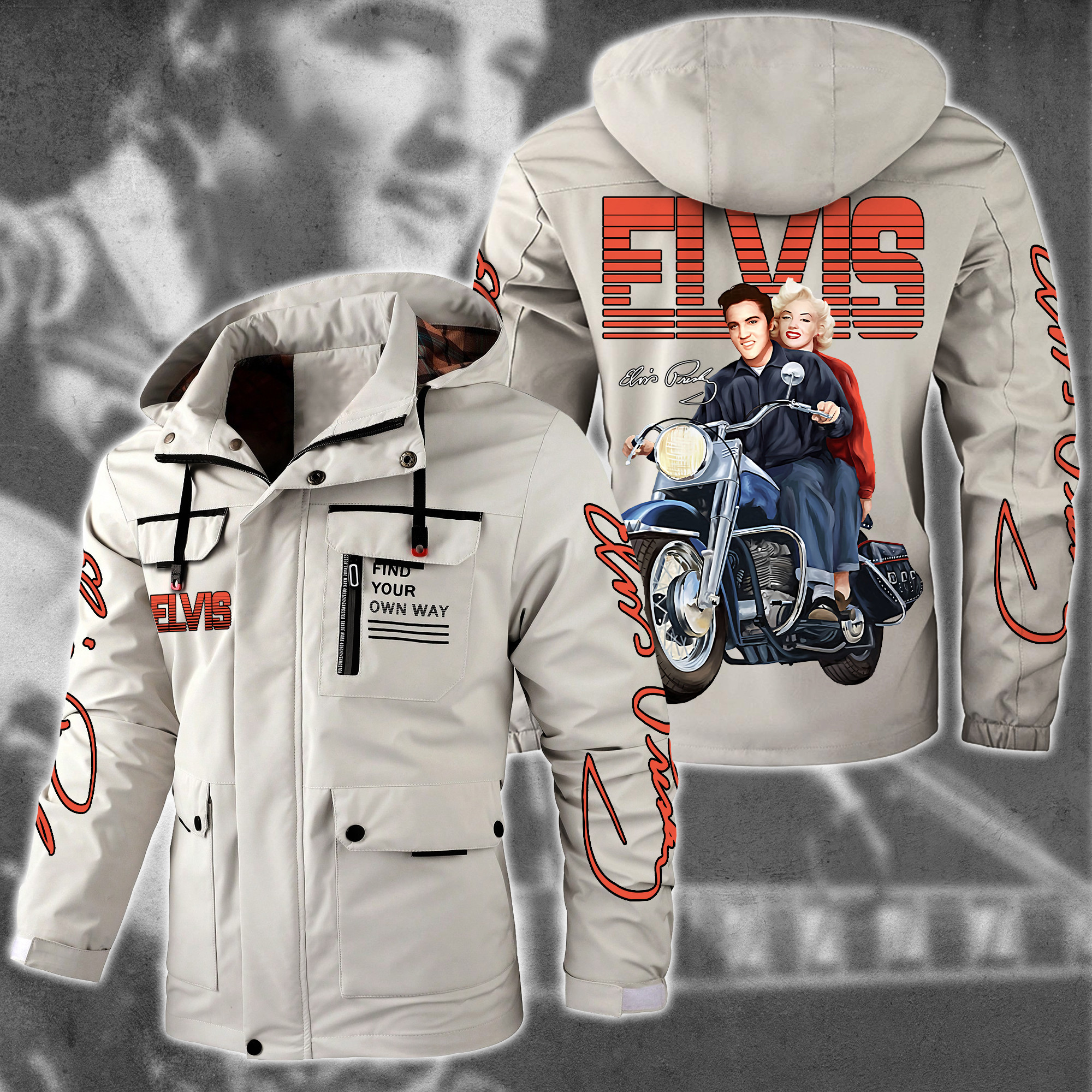 Elvis Presley Music Style Parka Jacket For Fans