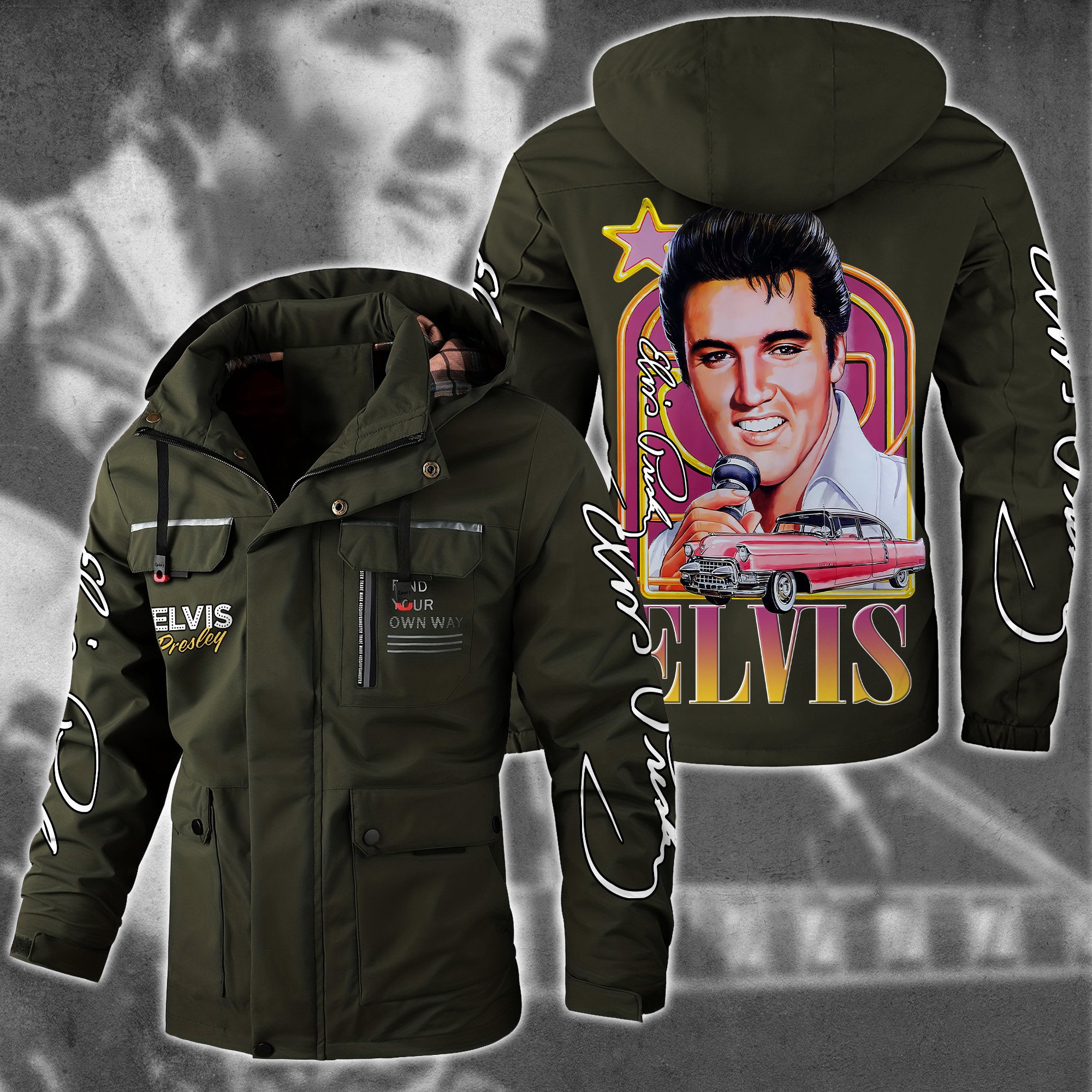 Elvis Presley Music Style Parka Jacket For Fans