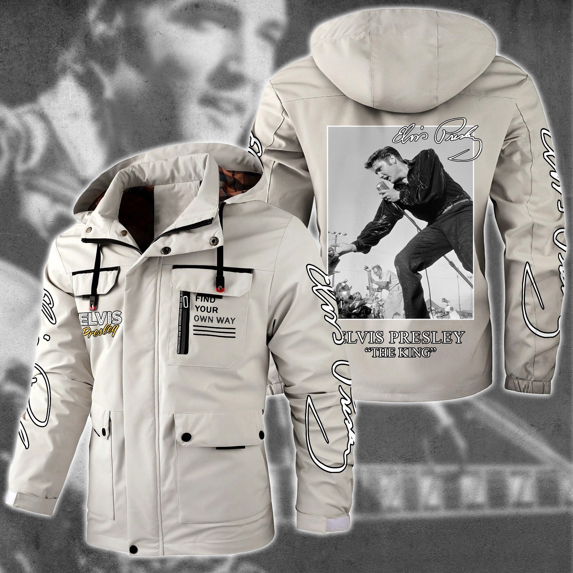 Elvis Presley Music Style Parka Jacket For Fans