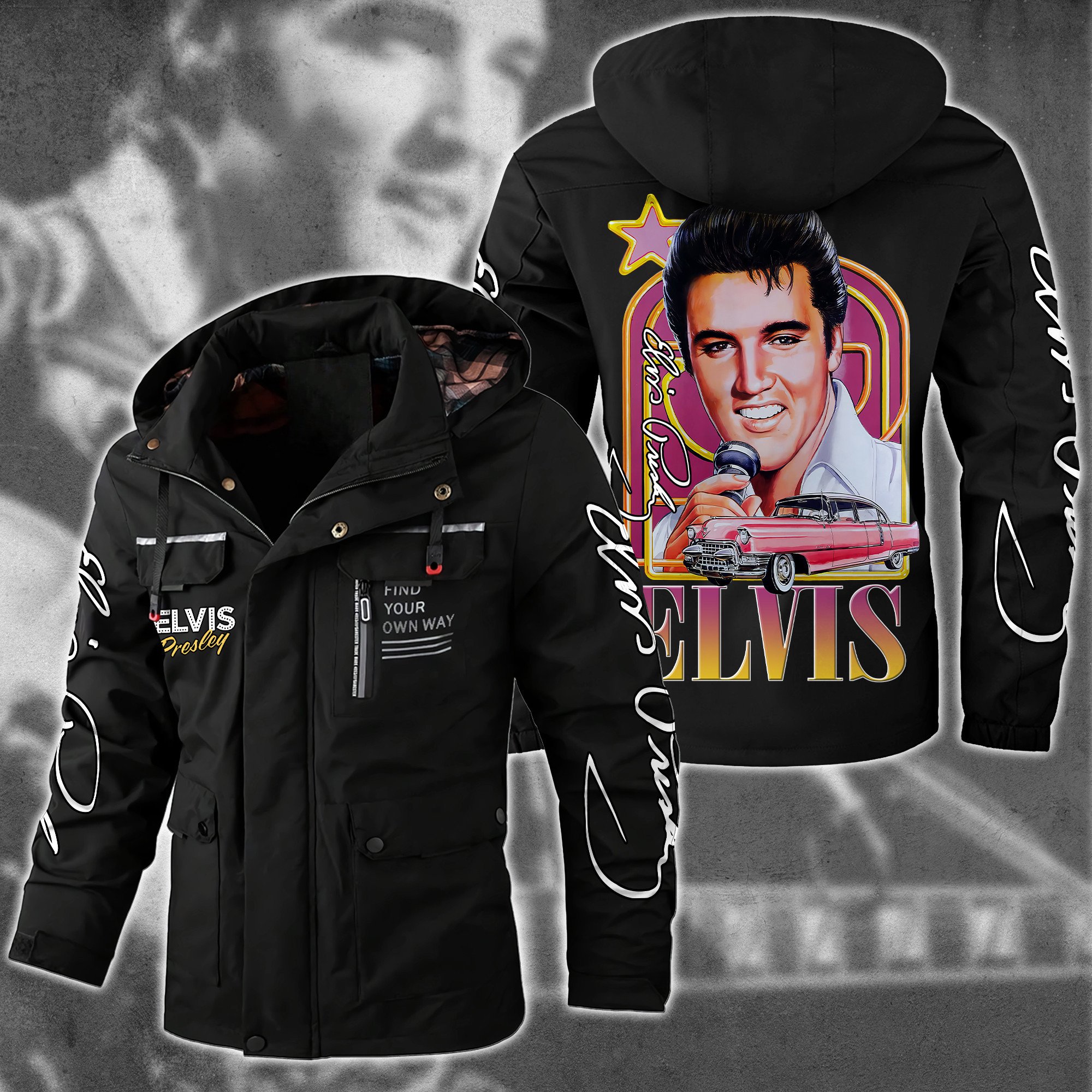 Elvis Presley Music Style Parka Jacket For Fans