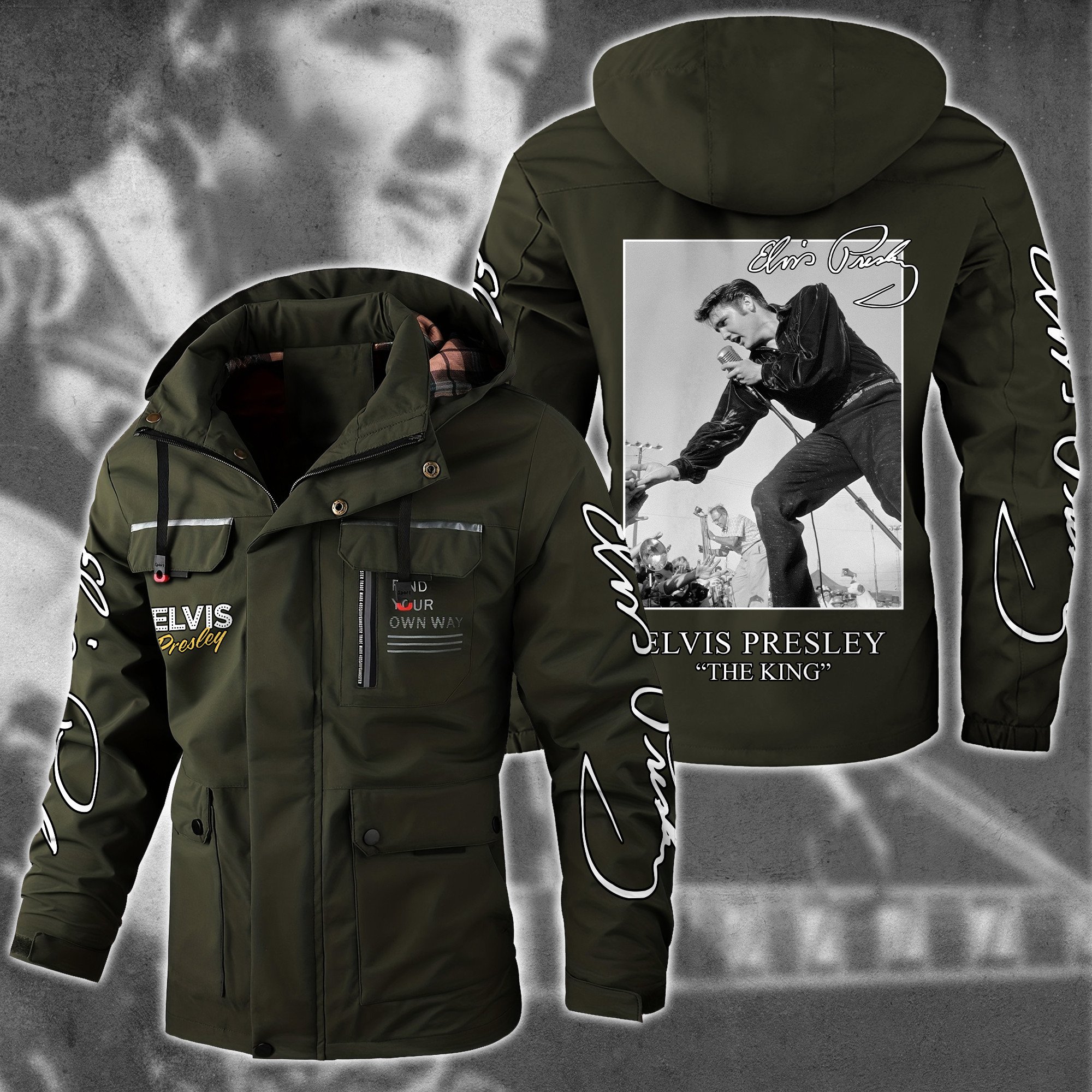 Elvis Presley Music Style Parka Jacket For Fans