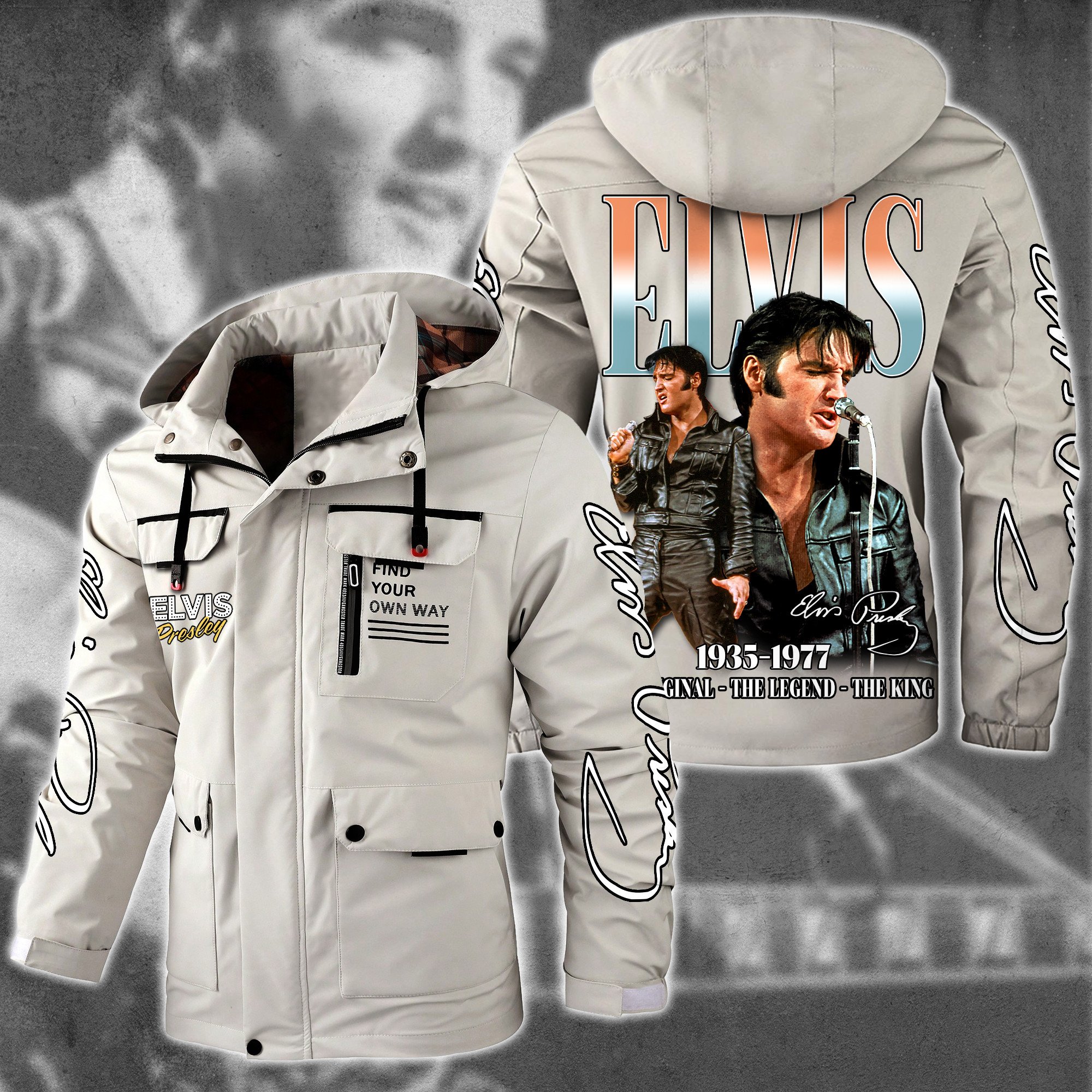 Elvis Presley Music Style Parka Jacket For Fans