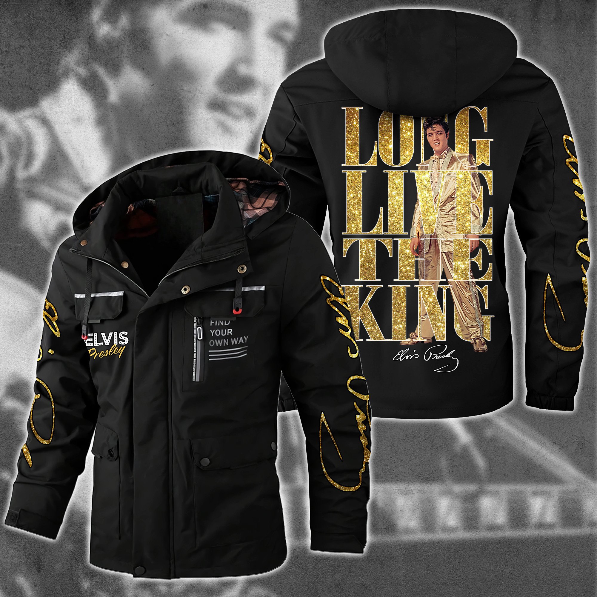 Elvis Presley Music Style Parka Jacket For Fans