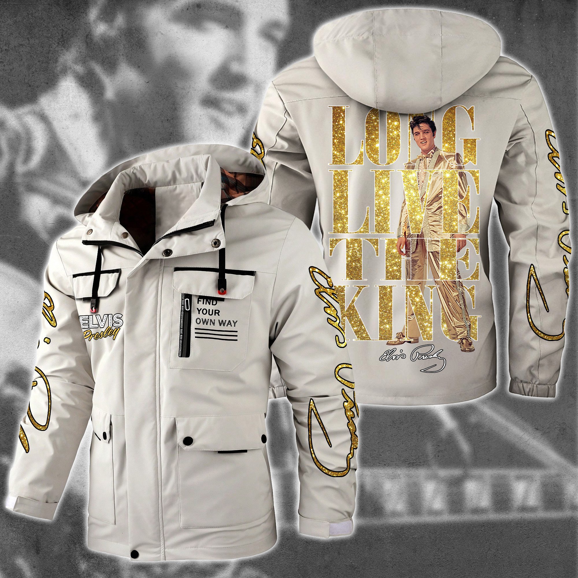 Elvis Presley Music Style Parka Jacket For Fans