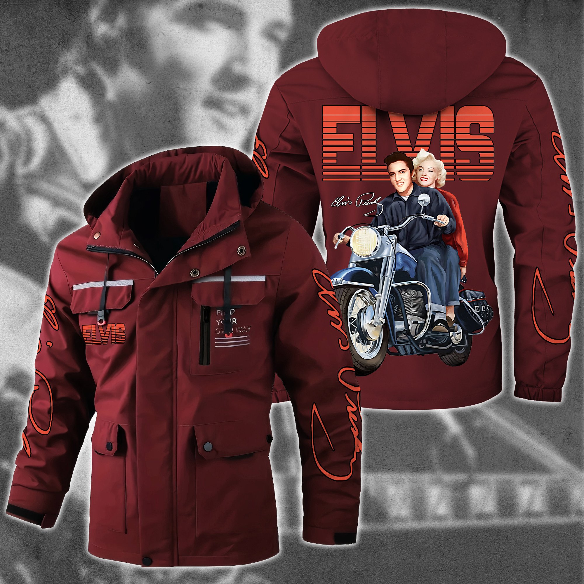 Elvis Presley Music Style Parka Jacket For Fans