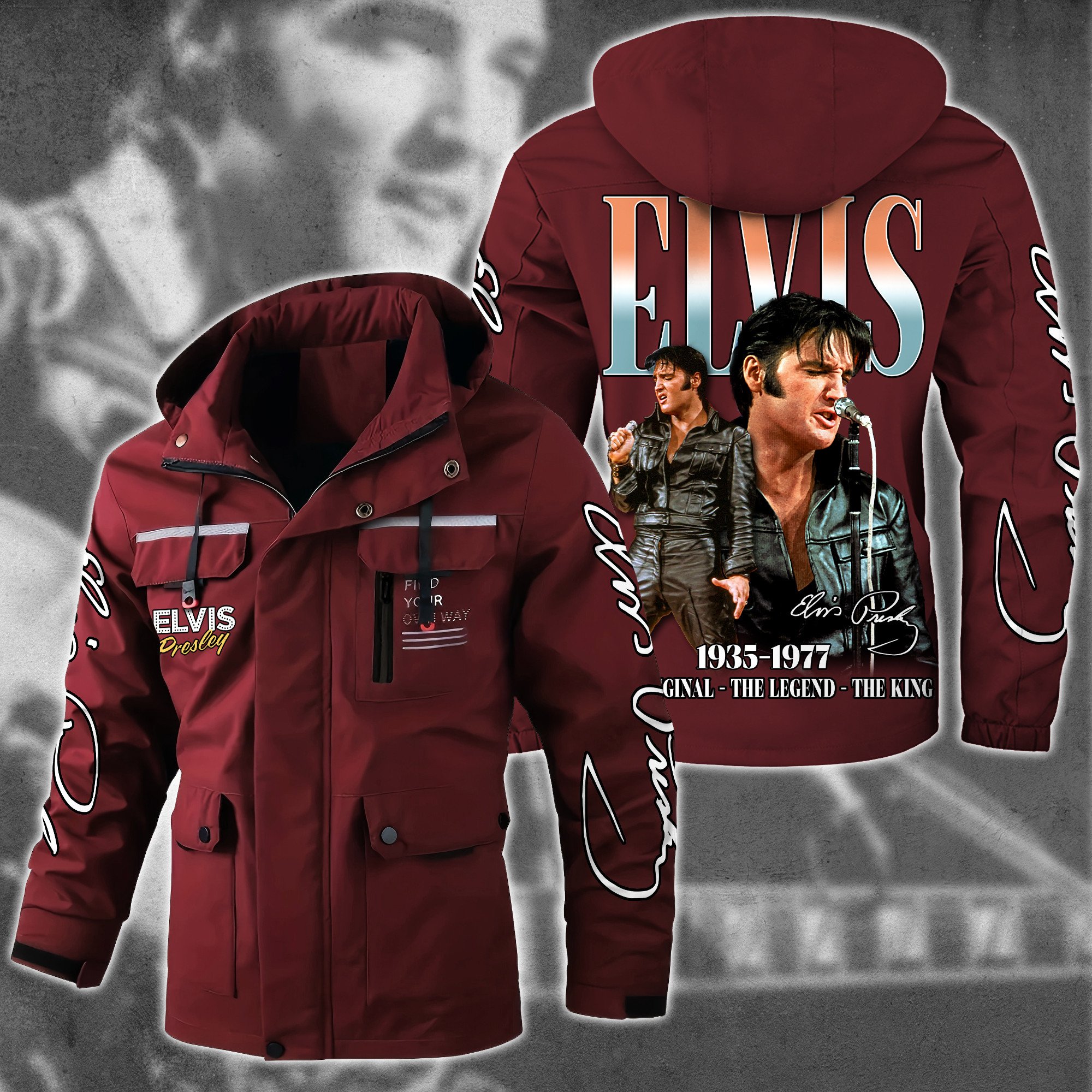 Elvis Presley Music Style Parka Jacket For Fans
