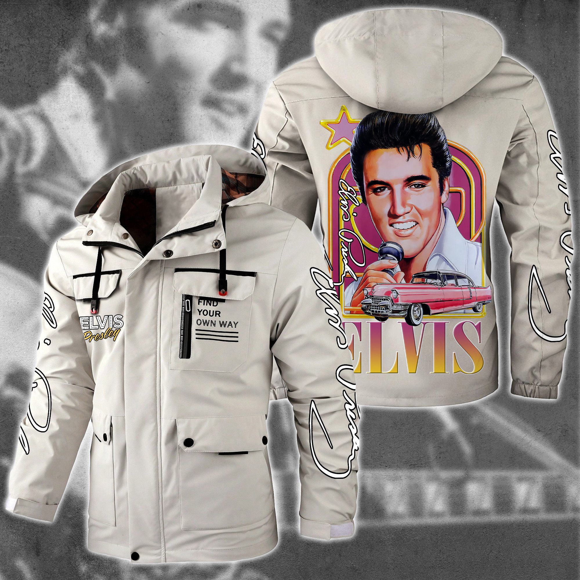 Elvis Presley Music Style Parka Jacket For Fans