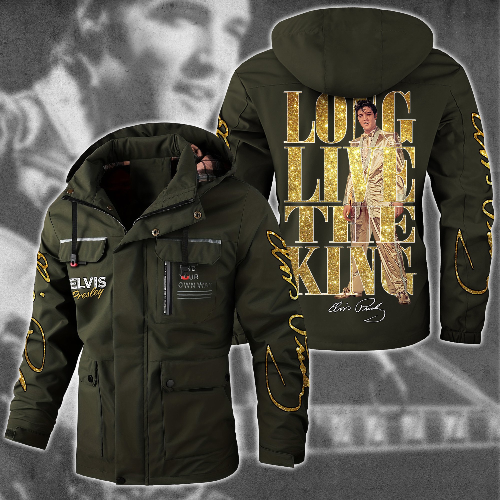 Elvis Presley Music Style Parka Jacket For Fans