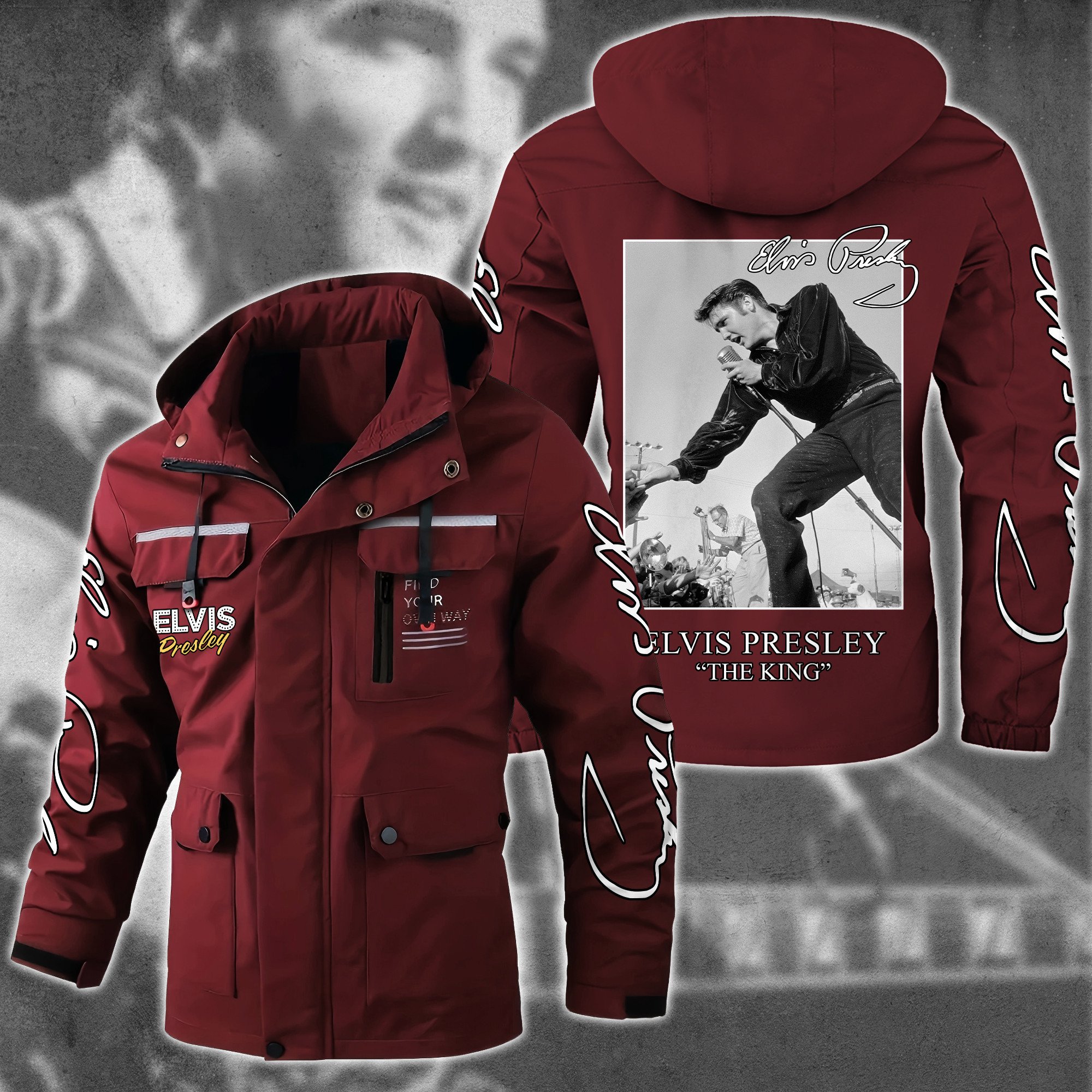 Elvis Presley Music Style Parka Jacket For Fans