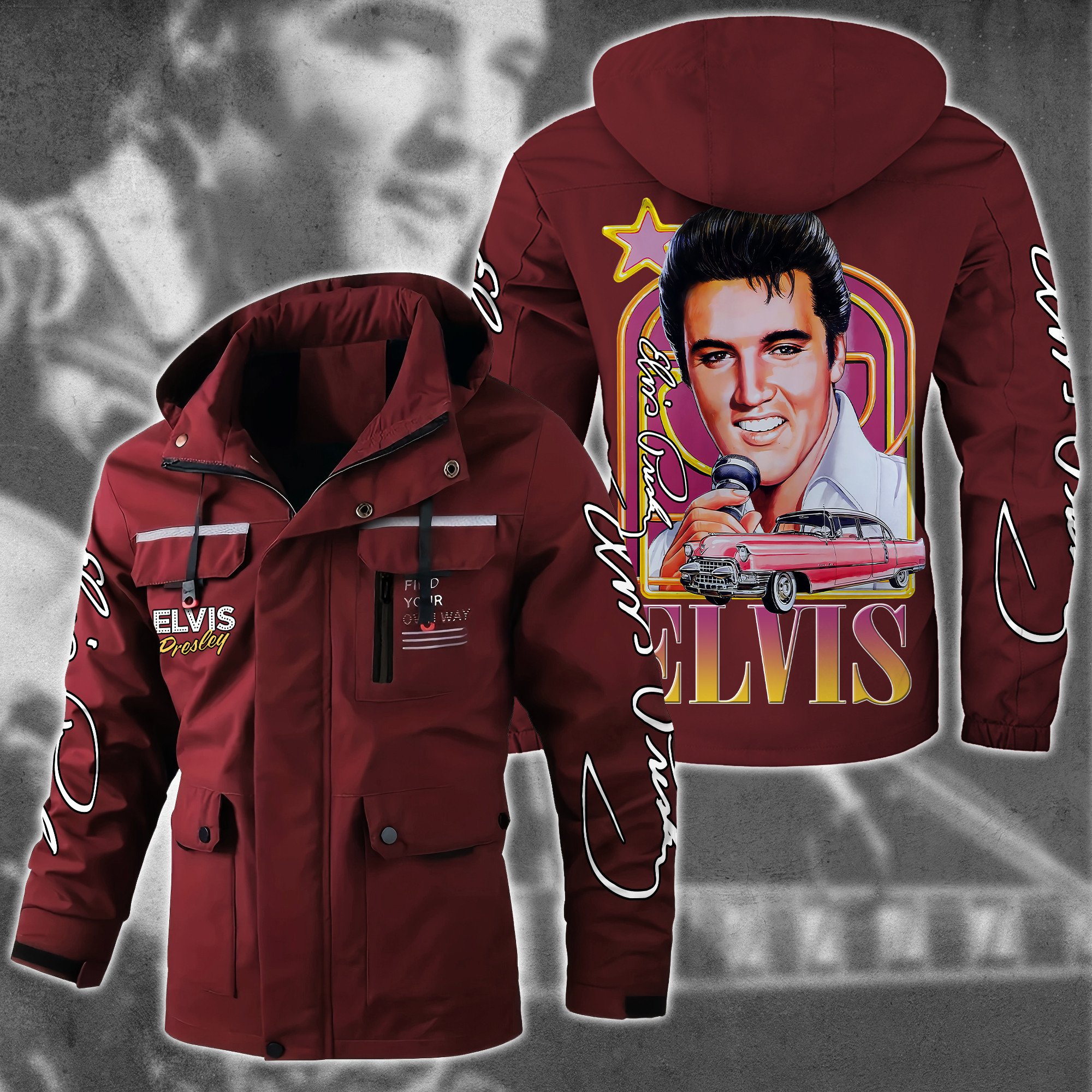 Elvis Presley Music Style Parka Jacket For Fans