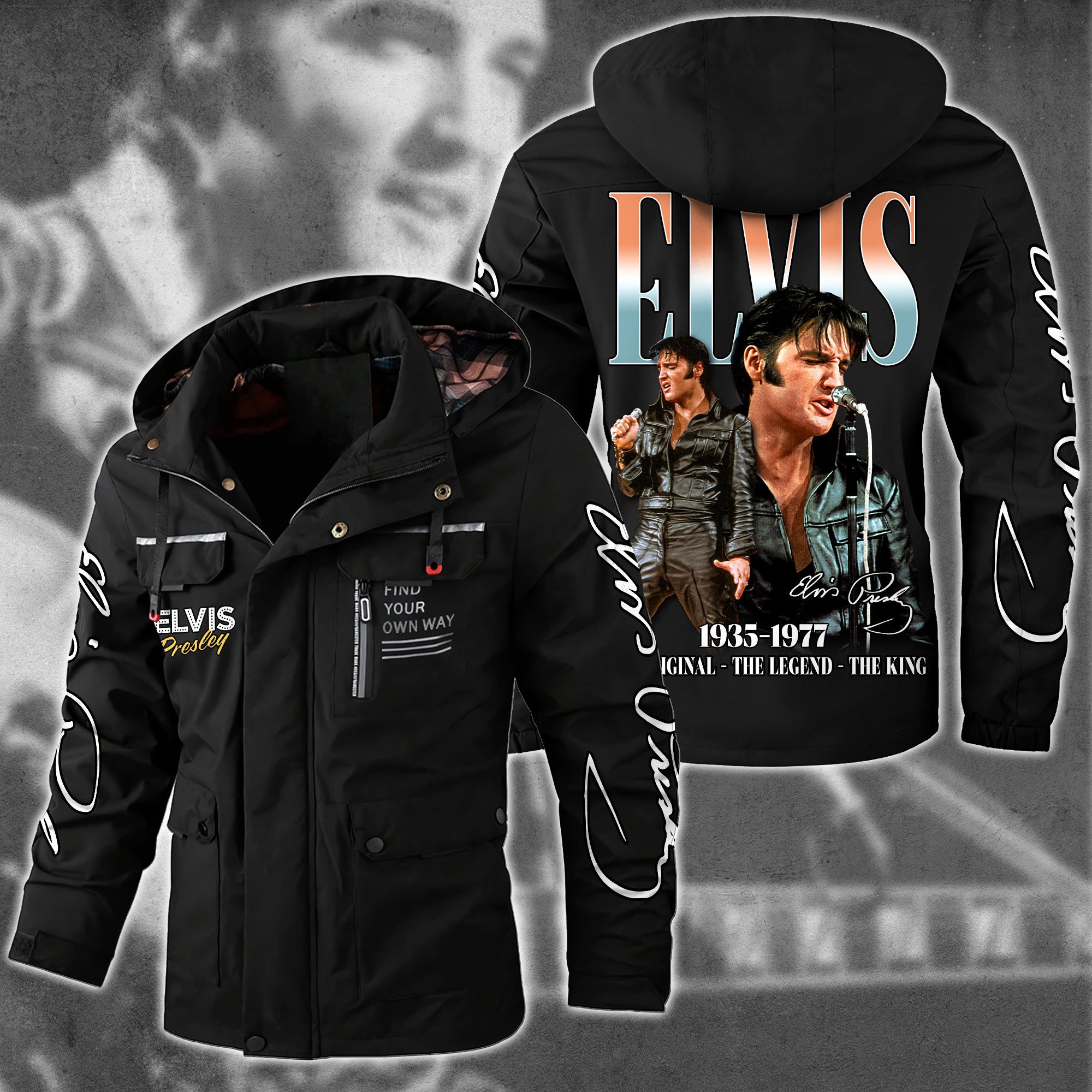 Elvis Presley Music Style Parka Jacket For Fans