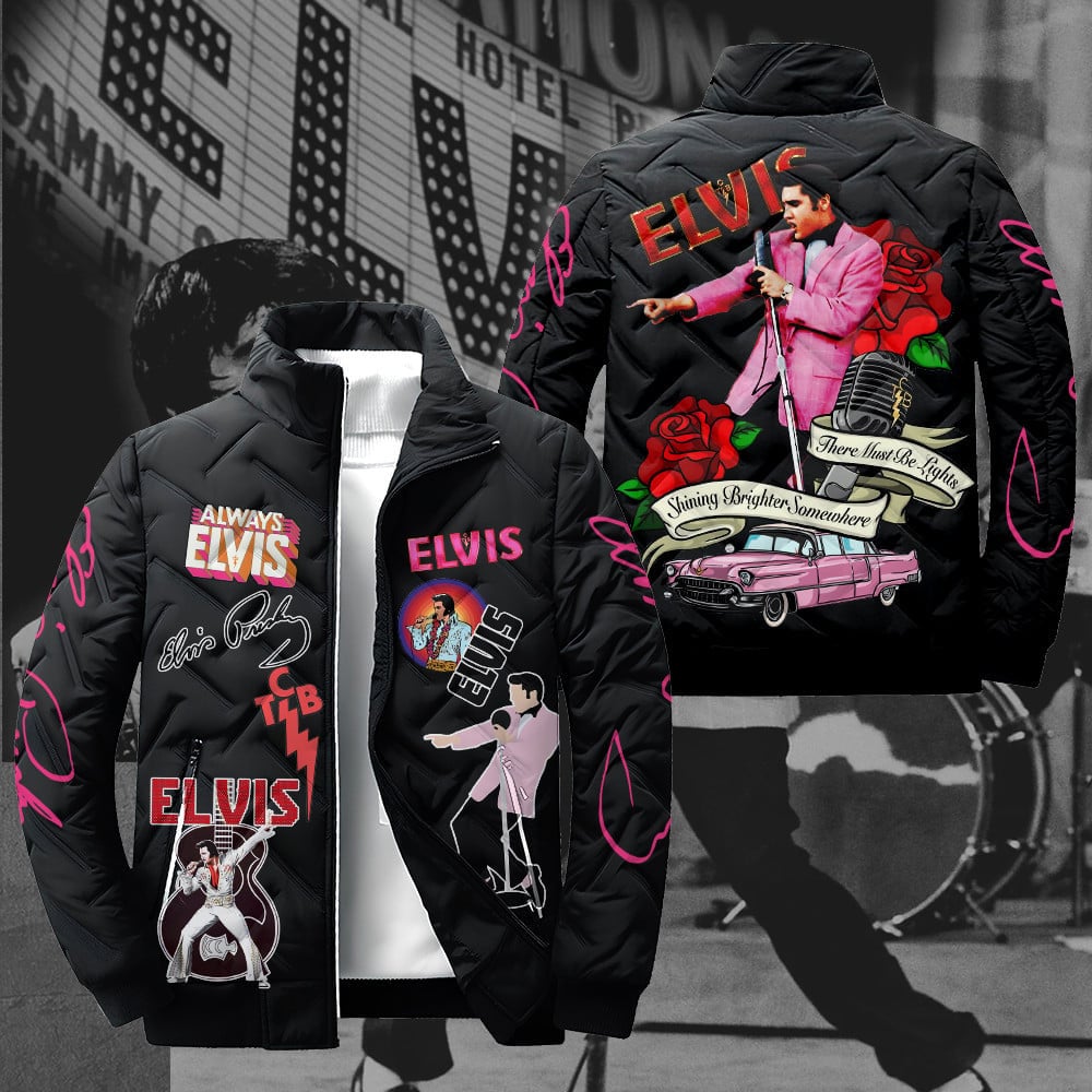 Elvis Presley Music Style Puffer Jacket For Fans