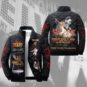 Elvis Presley Music Style Puffer Jacket For Fans