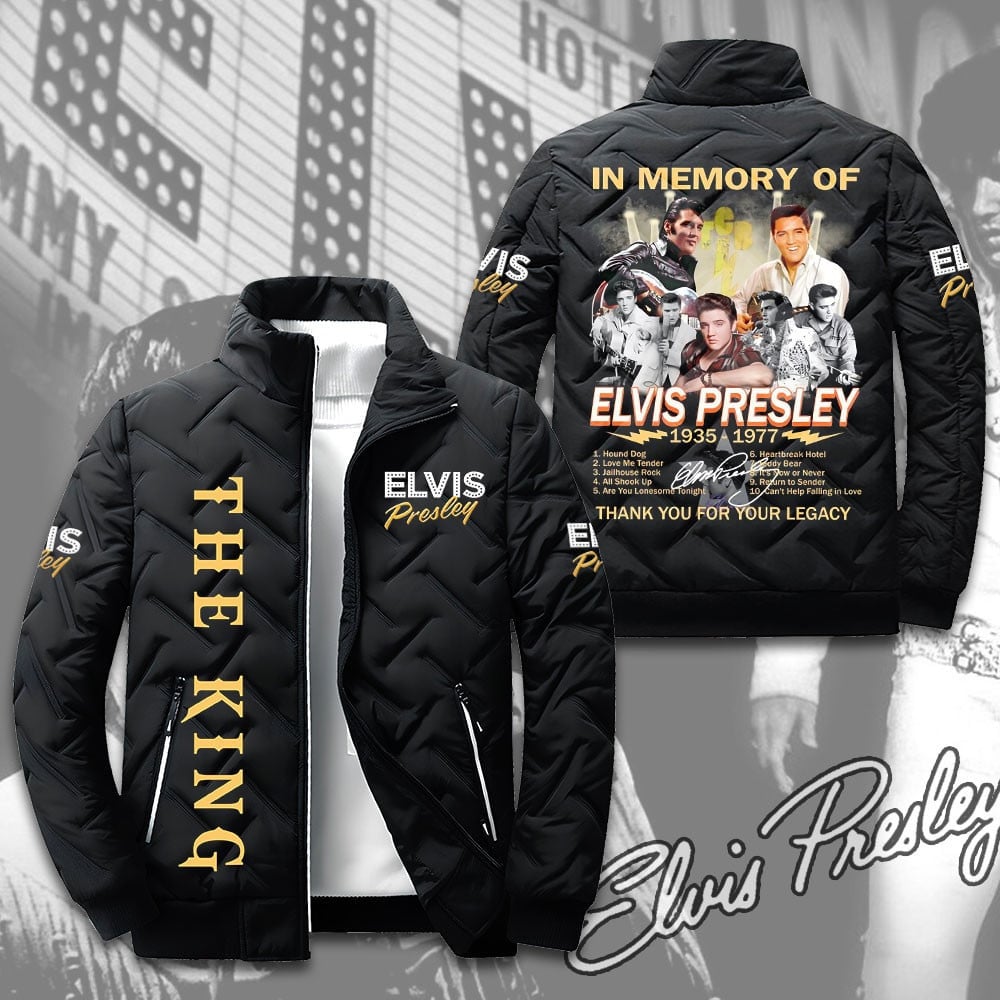 Elvis Presley Music Style Puffer Jacket For Fans