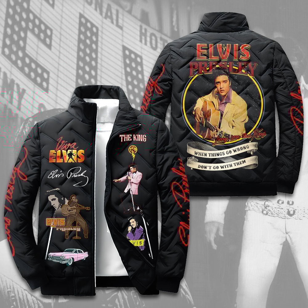Elvis Presley Music Style Puffer Jacket For Fans