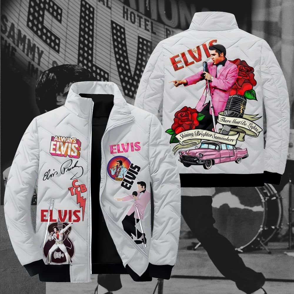 Elvis Presley Music Style Puffer Jacket For Fans