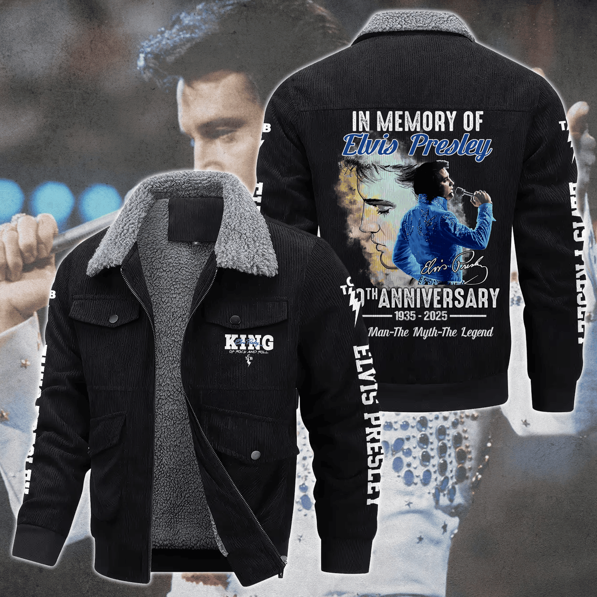 Elvis Presley Music Style Thermal Cotton Jacket Prim For Fans