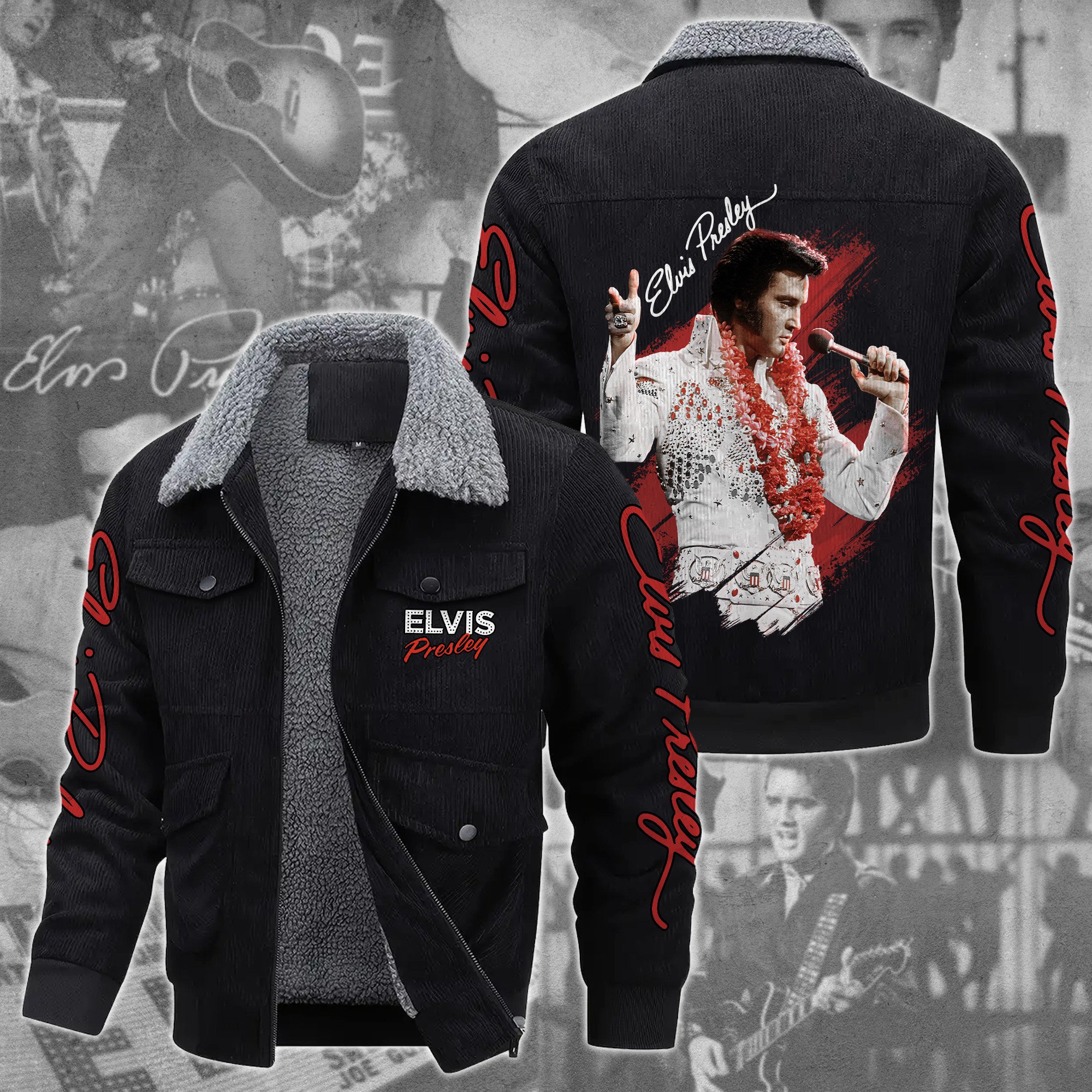 Elvis Presley Music Style Thermal Cotton Jacket Prim For Fans
