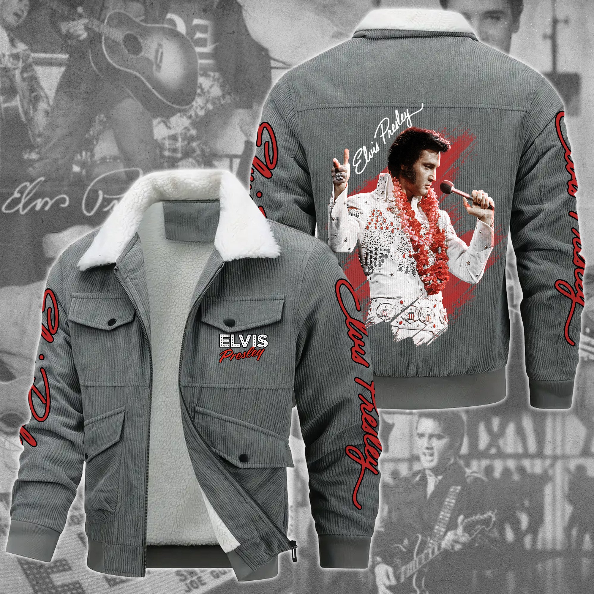 Elvis Presley Music Style Thermal Cotton Jacket Prim For Fans