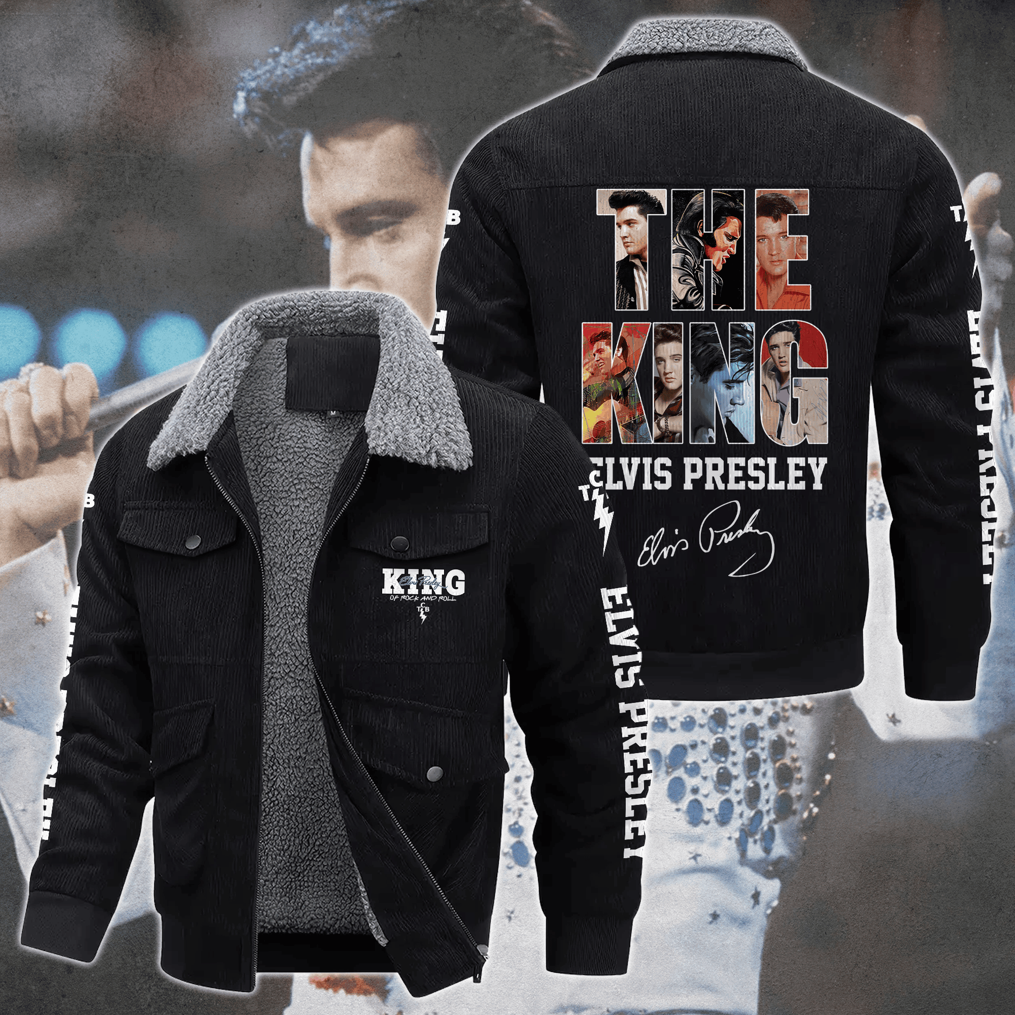 Elvis Presley Music Style Thermal Cotton Jacket Prim For Fans