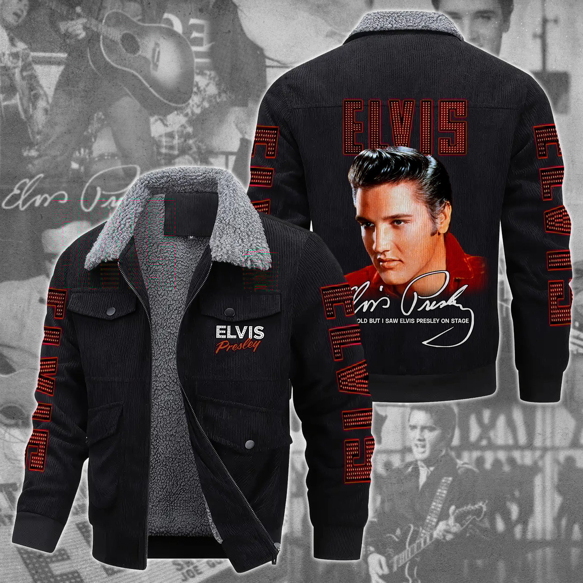 Elvis Presley Music Style Thermal Cotton Jacket Prim For Fans