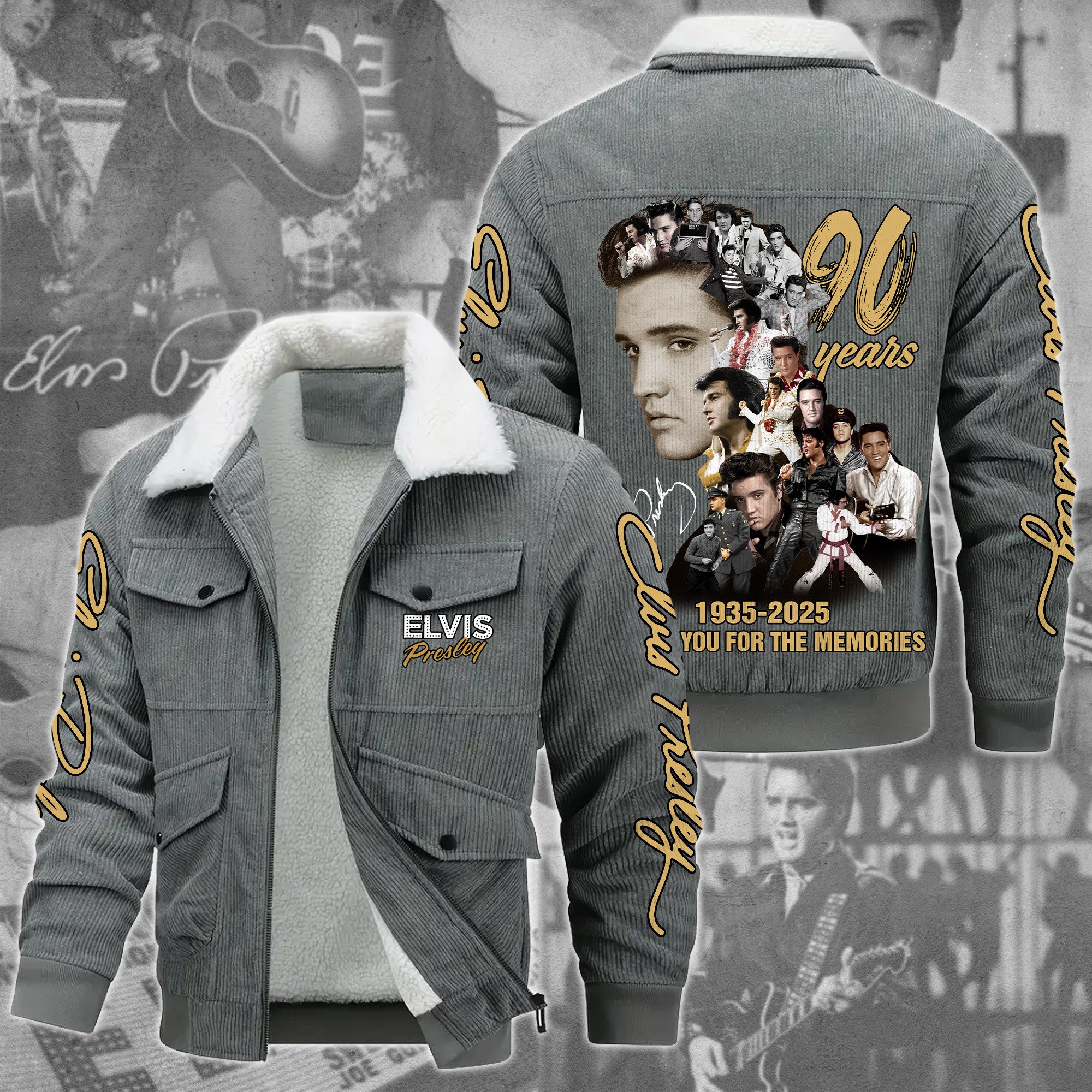 Elvis Presley Music Style Thermal Cotton Jacket Prim For Fans