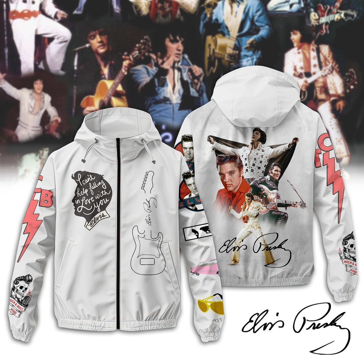 Elvis Presley Music Style Windbreaker Jacket For Fans