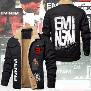 Eminem Music Style Fleece Thermal Cotton Jacket For Fans