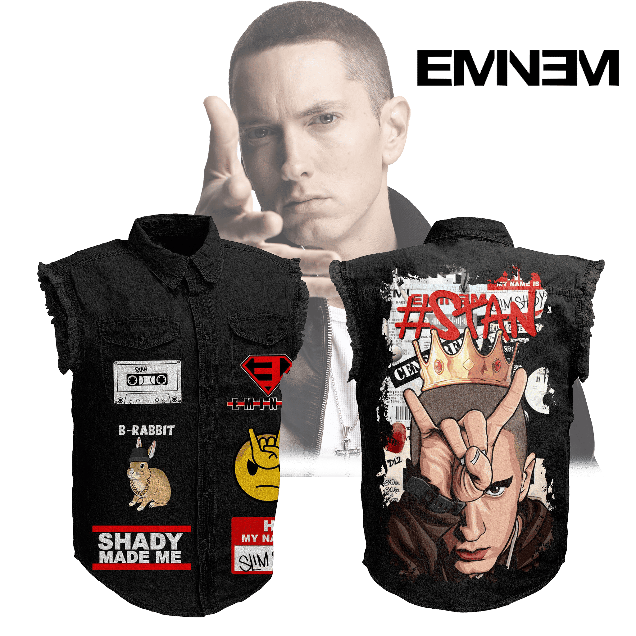Eminem Music Style Sleeveless Jacket For Fans