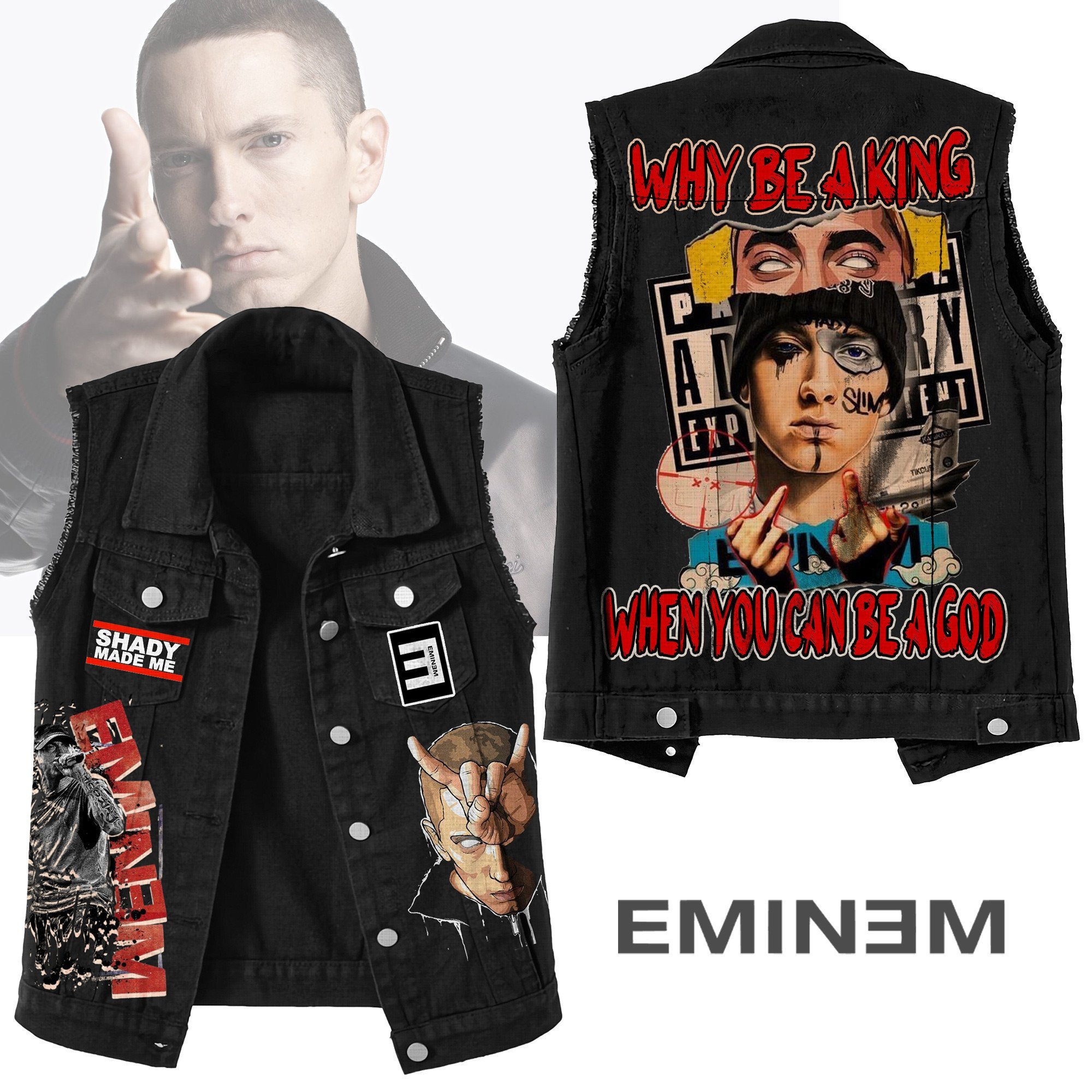 Eminem Music Style Sleeveless Jacket For Fans