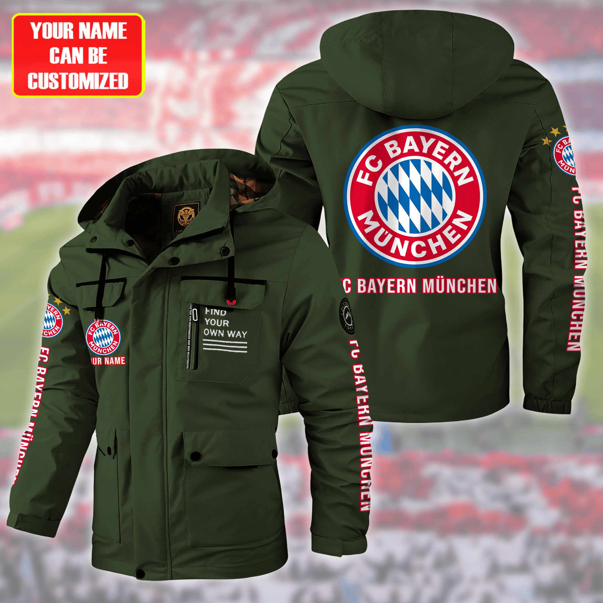 FC Bayern Bundesliga Style Parka Jacket For Fans