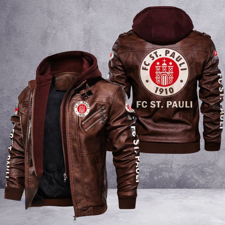 FC St. Pauli II Bundesliga Style Leather Jacket For Fans