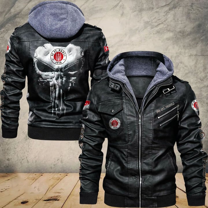 FC St. Pauli II Bundesliga Style Leather Jacket For Fans