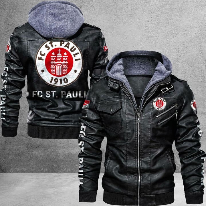 FC St. Pauli II Bundesliga Style Leather Jacket For Fans