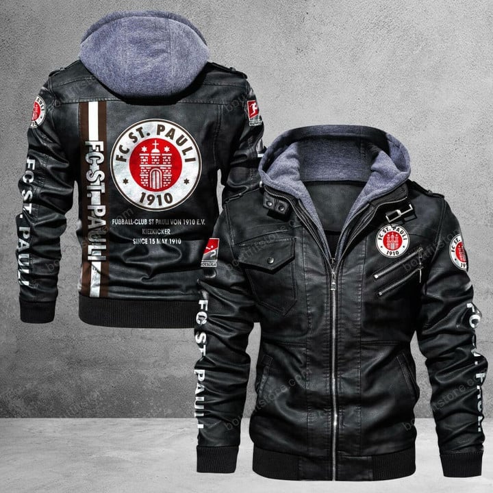 FC St. Pauli II Bundesliga Style Leather Jacket For Fans