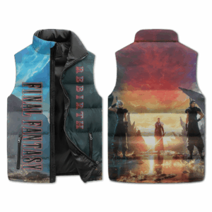 Final Fantasy VII Rebirth Games Style Sleeveless Puffer Jacket For Fans