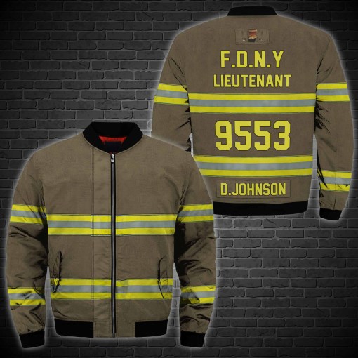 Firefighter Brown Custom Style Bomber Jacket For Fans