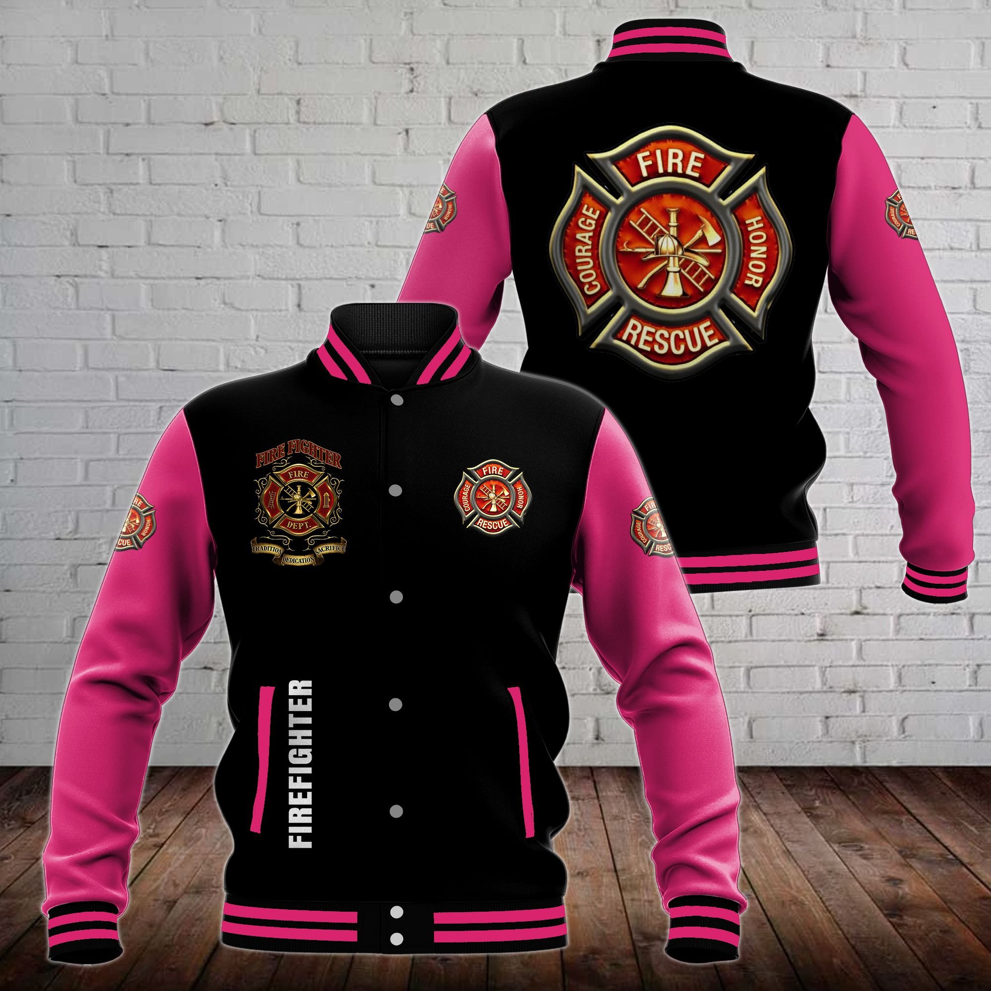 Firefighter Style Baseball Jacket For Fans