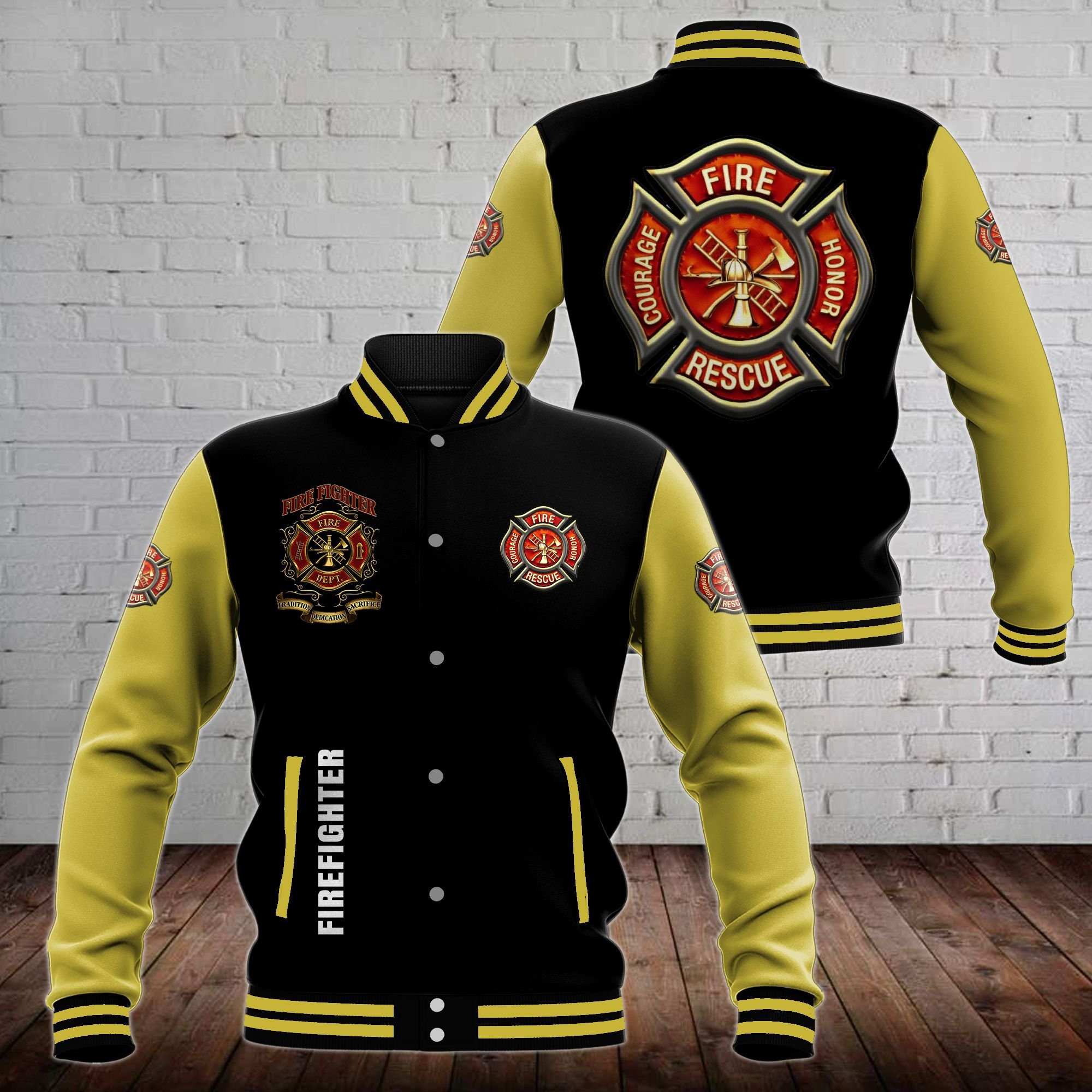 Firefighter Style Baseball Jacket For Fans