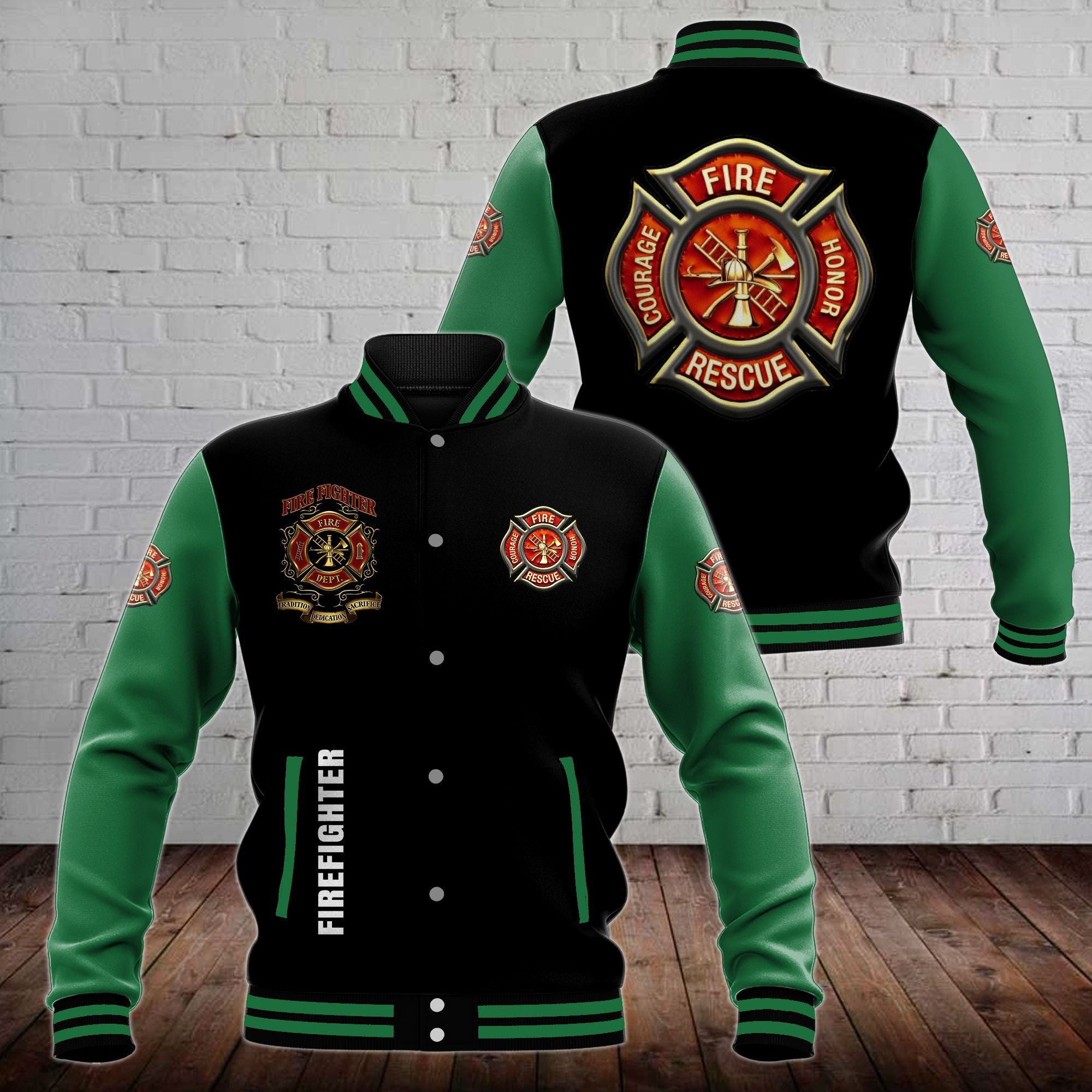 Firefighter Style Baseball Jacket For Fans
