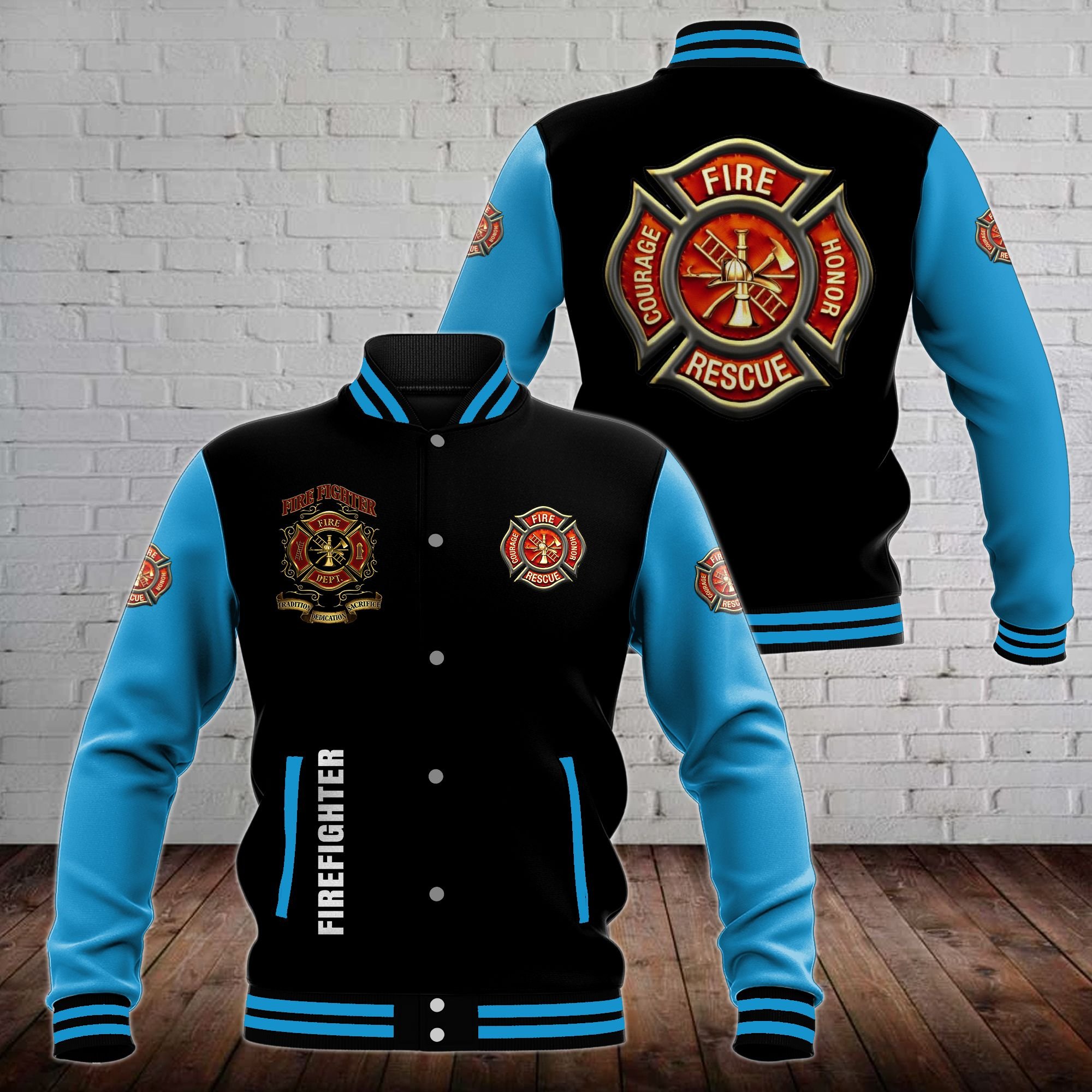 Firefighter Style Baseball Jacket For Fans