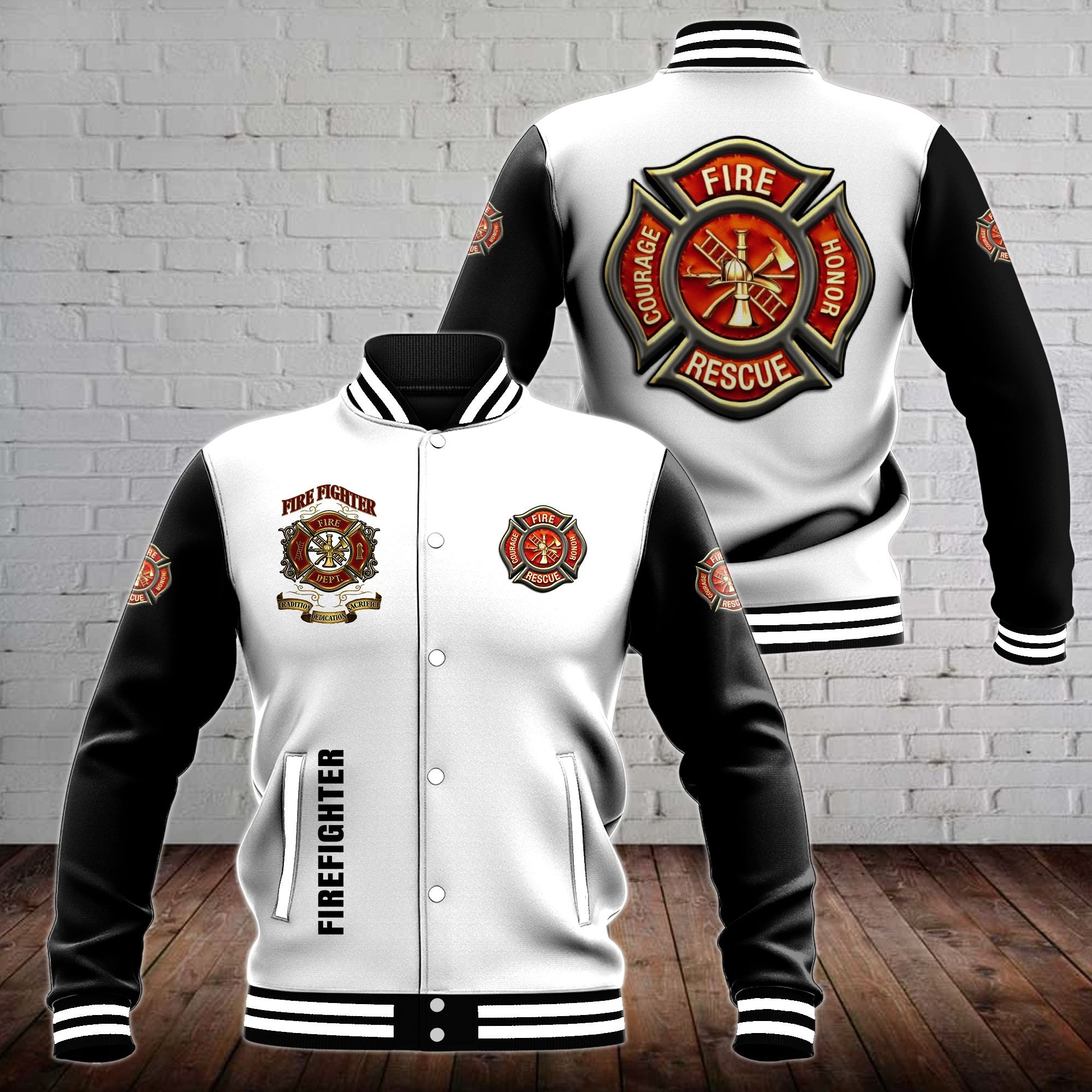 Firefighter Style Baseball Jacket For Fans