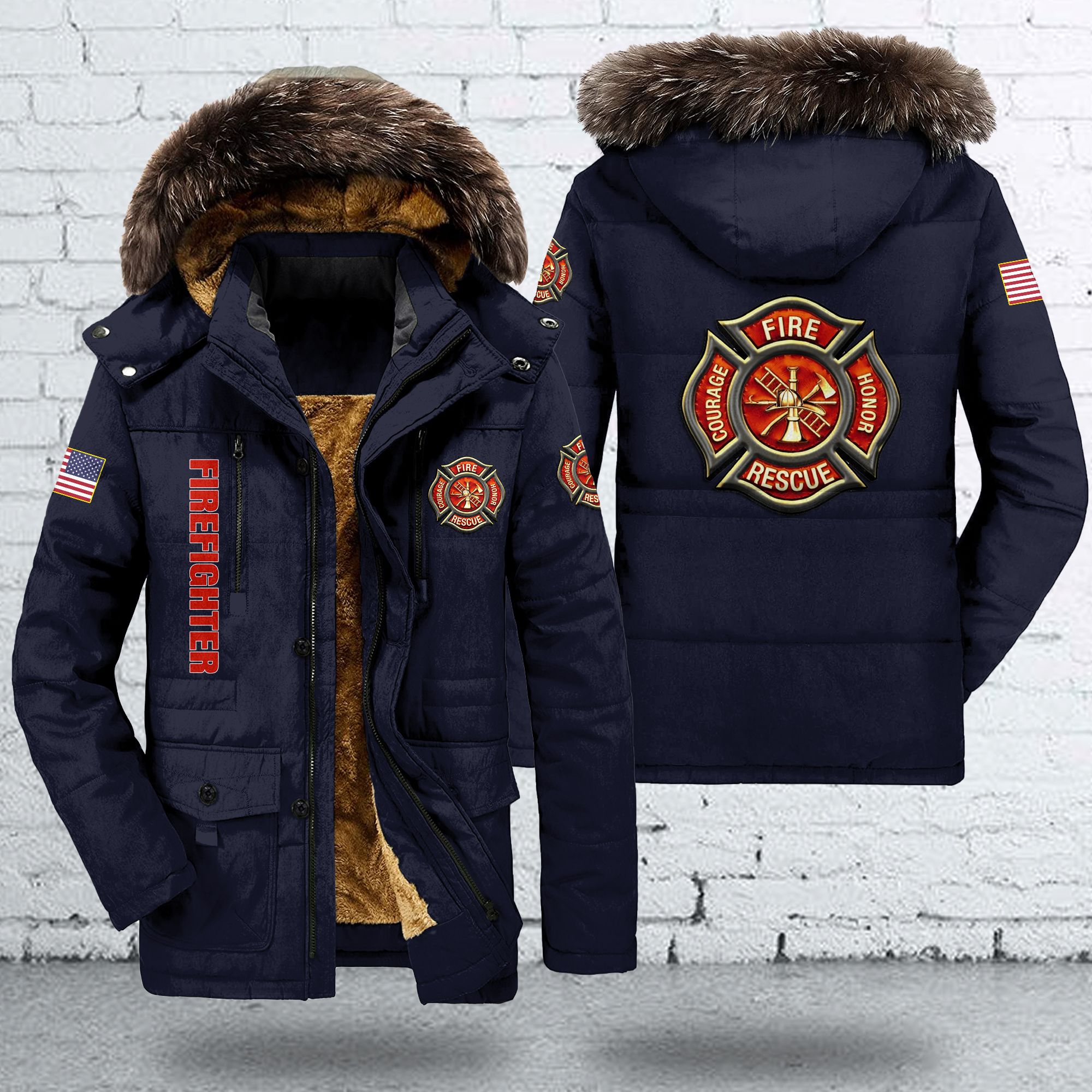 Firefighter Style Parka Jacket For Fans