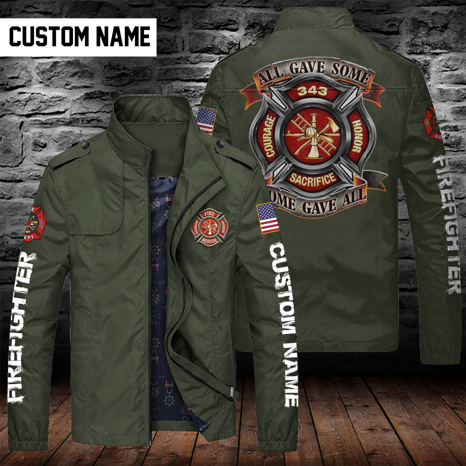 Firefighter Style Military Jacket For Fans