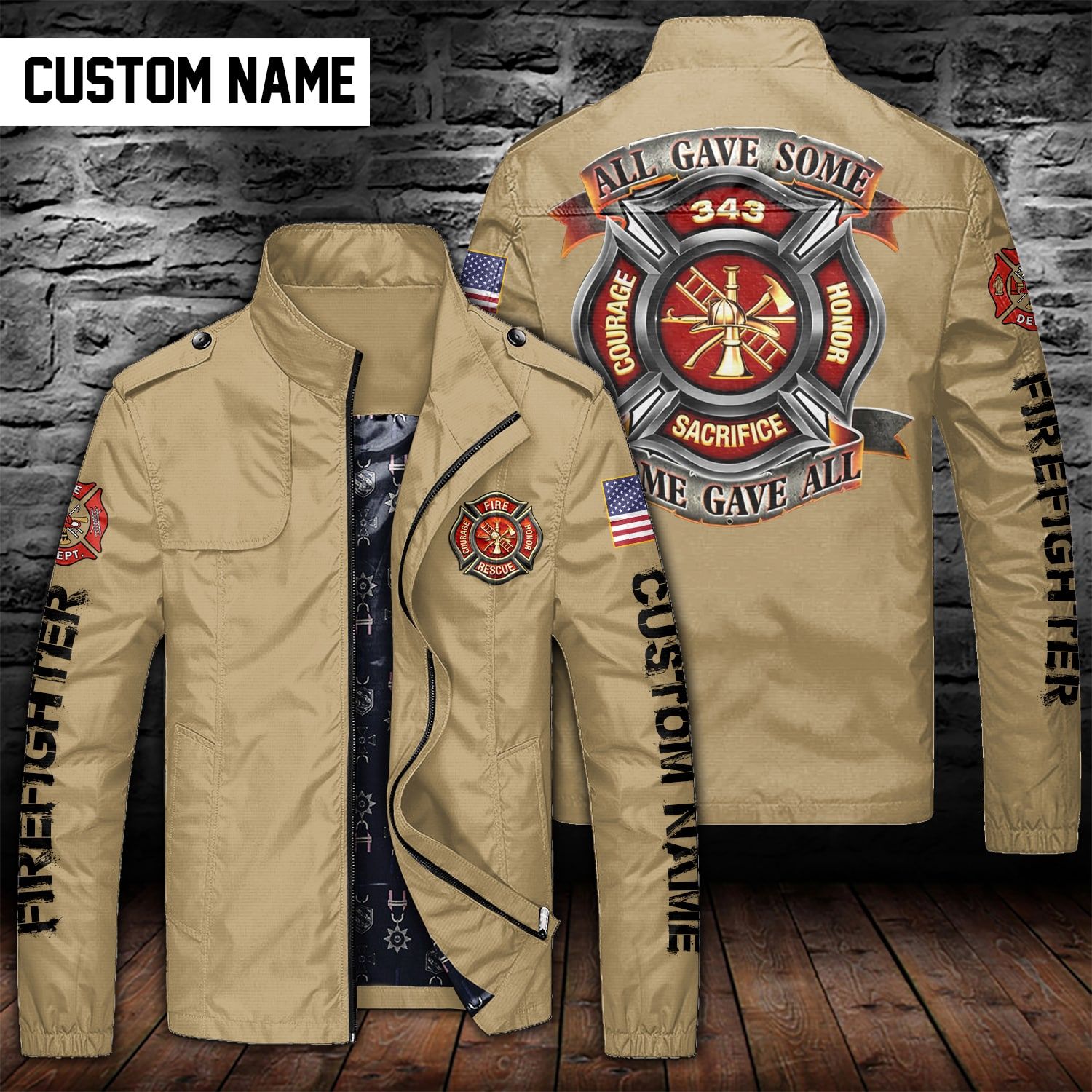 Firefighter Style Military Jacket For Fans