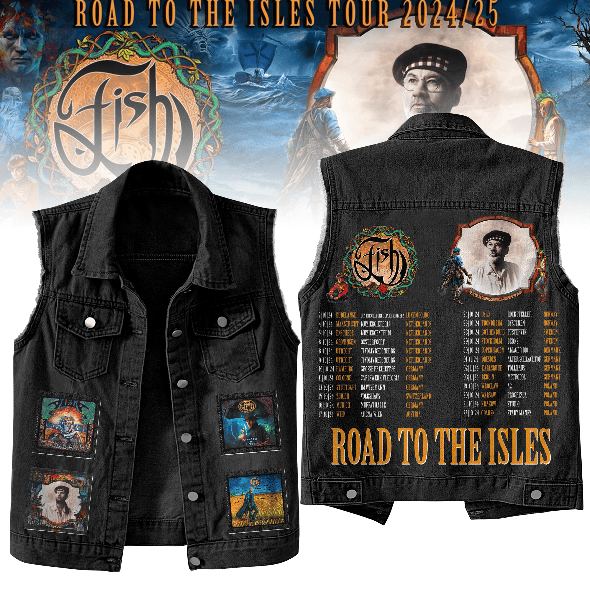 Fish Concert & Tour History Music Style Sleeveless Jacket For Fans