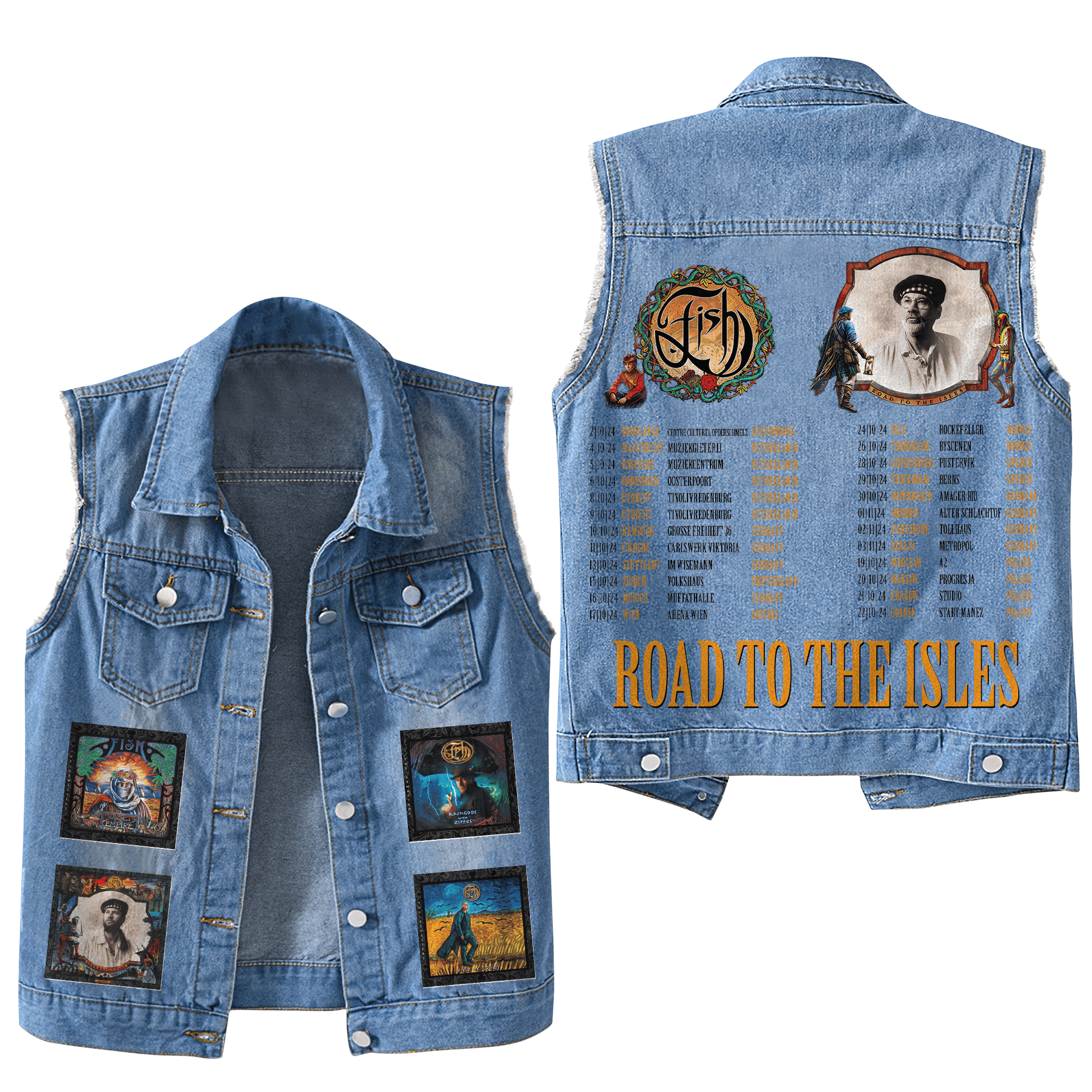Fish Concert & Tour History Music Style Sleeveless Jacket For Fans