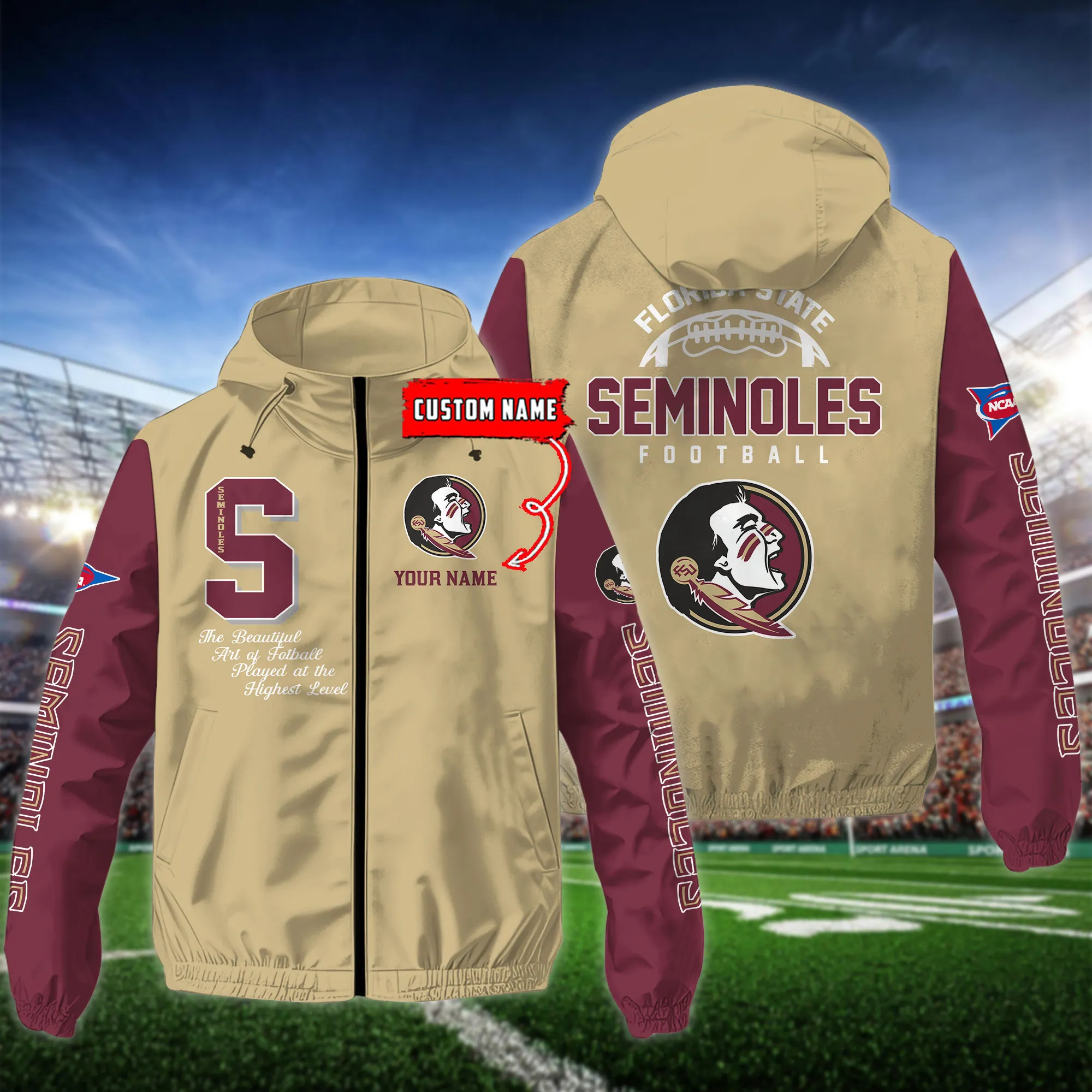 Florida State Seminoles NCAA Personalized Style Windbreaker Jacket For Fans