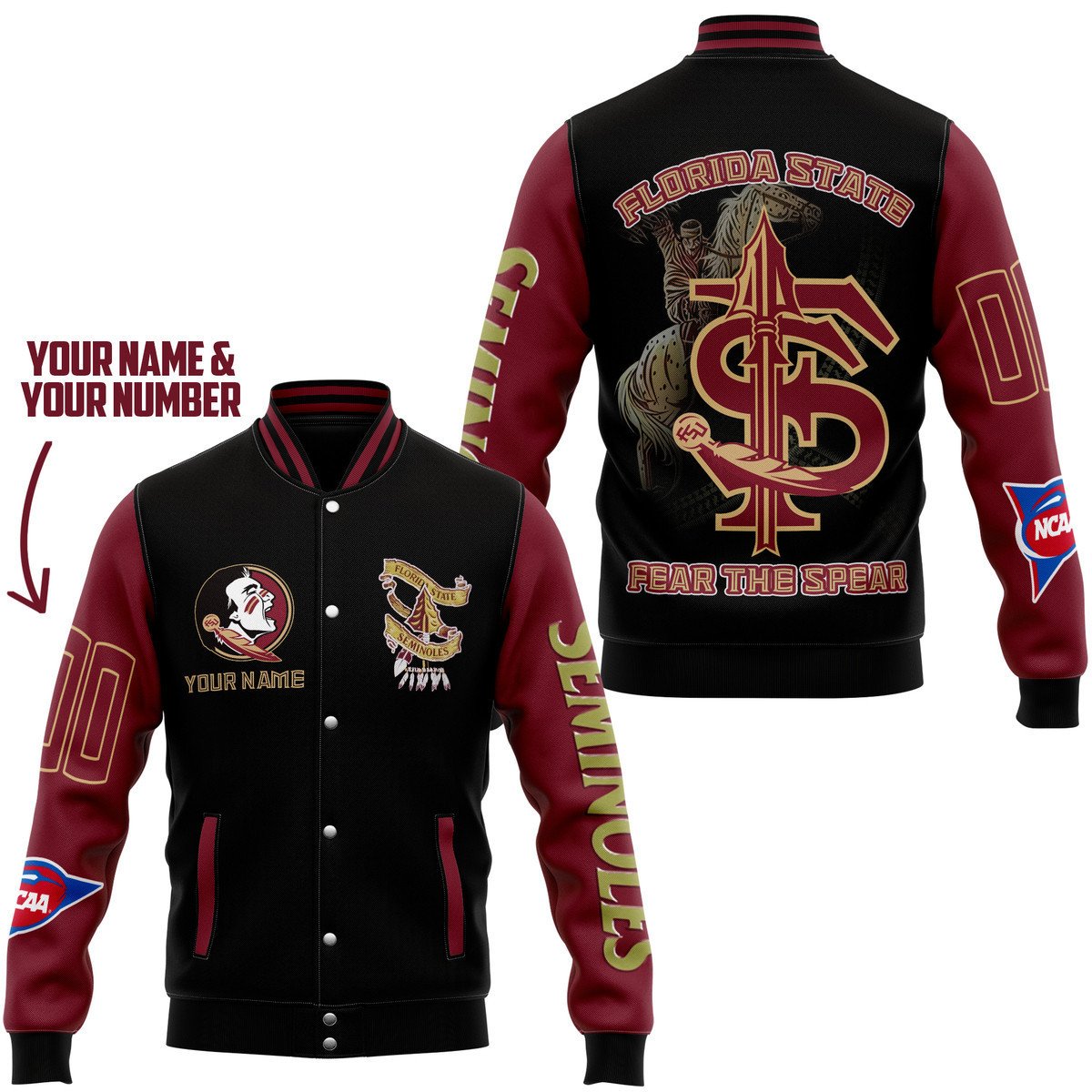 Florida State Seminoles NCAA Style Baseball Jacket For Fans